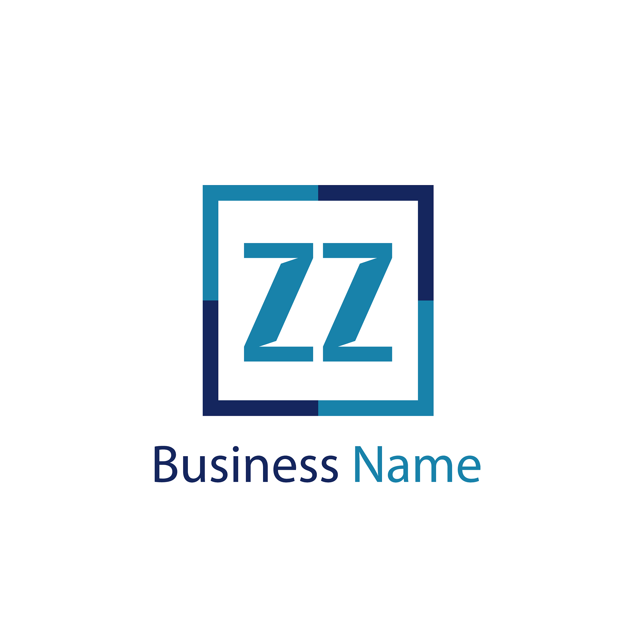 initial letter zz logo template design
