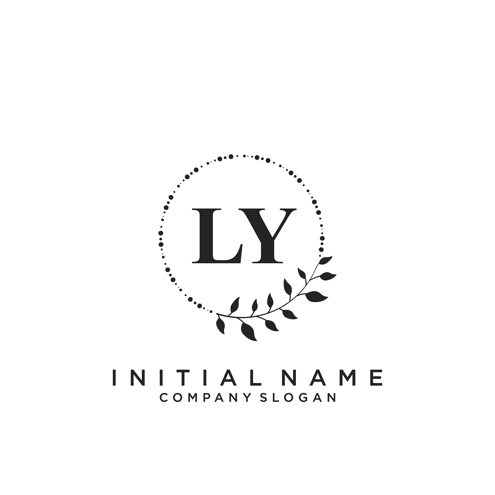 ly initial handwriting logo design