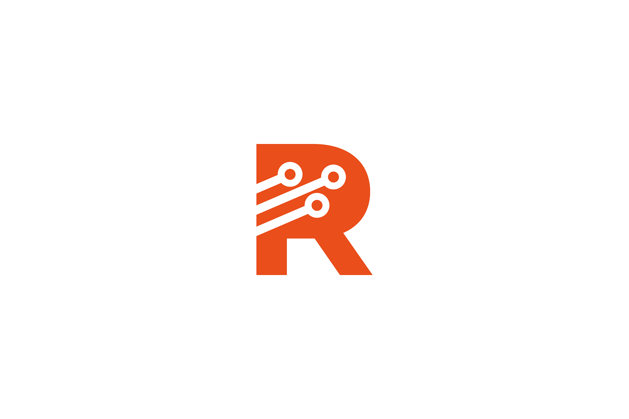 letter r high tech logo design letter r with a