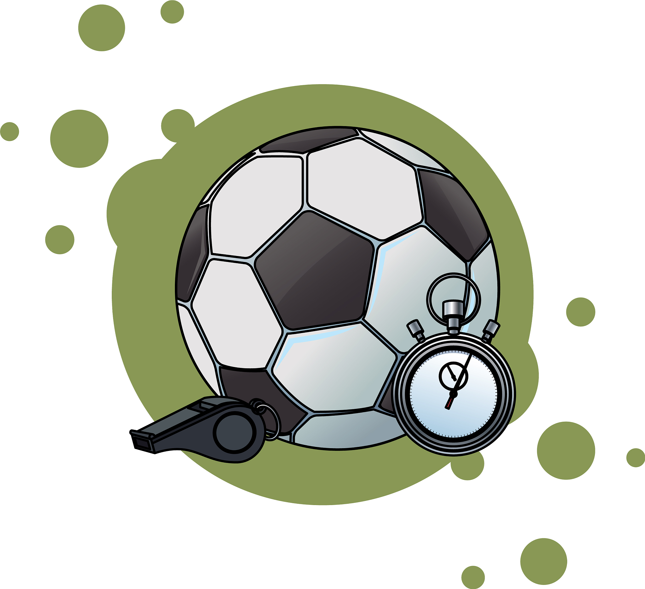 soccer ball and stopwatch