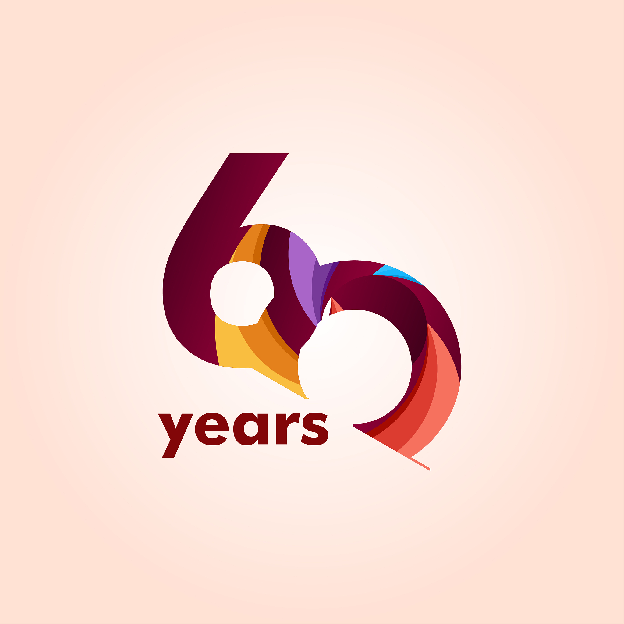 60 year anniversary elegant number vector template design illust