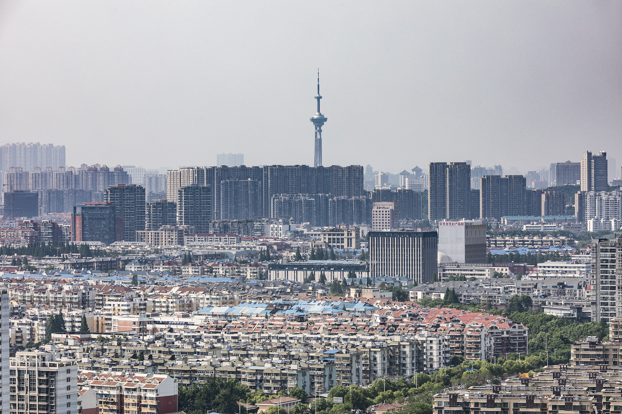 南京电视塔城市风光全景