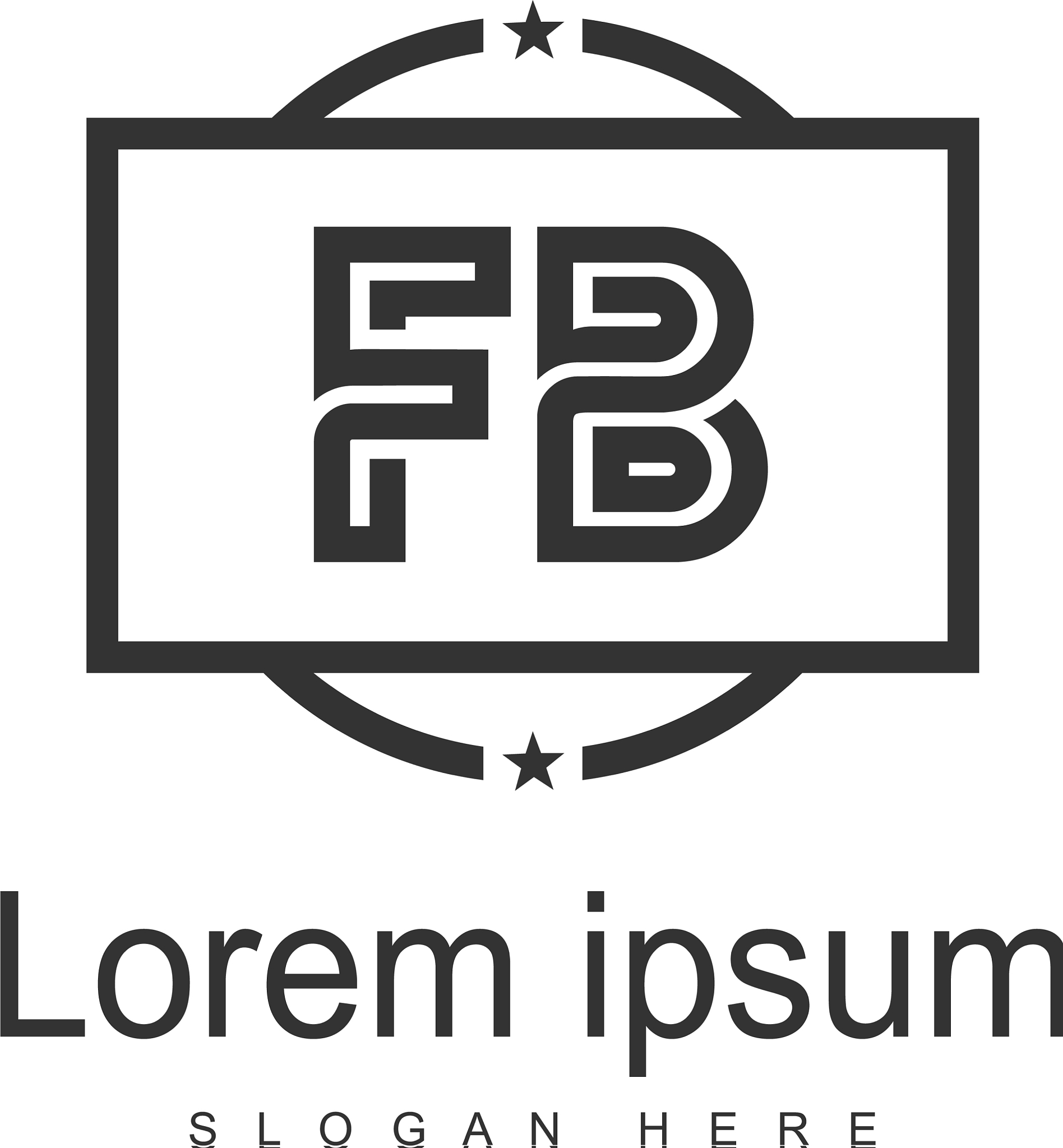 initial fb logo template with modern frame