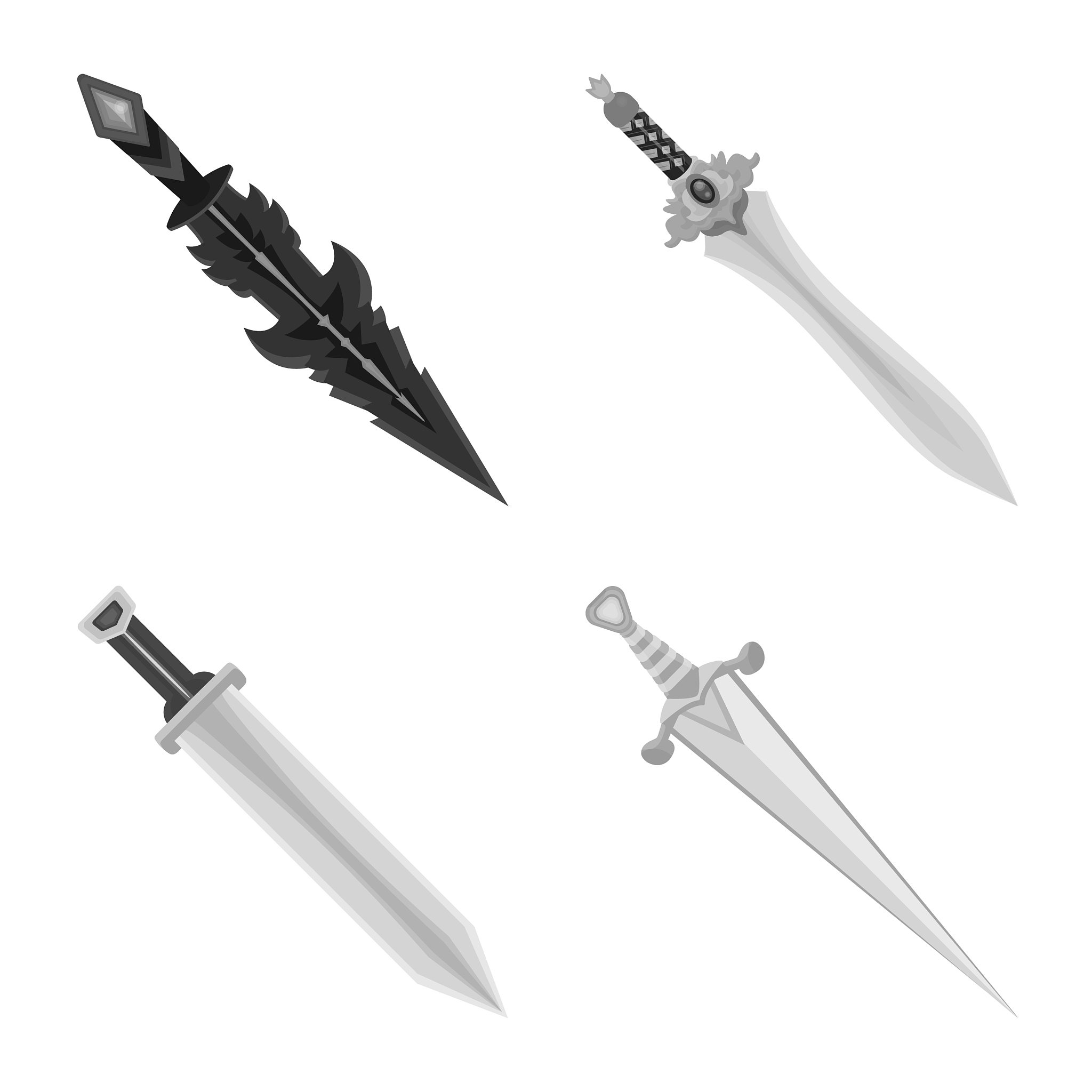 isolated object sharp and blade logo set of