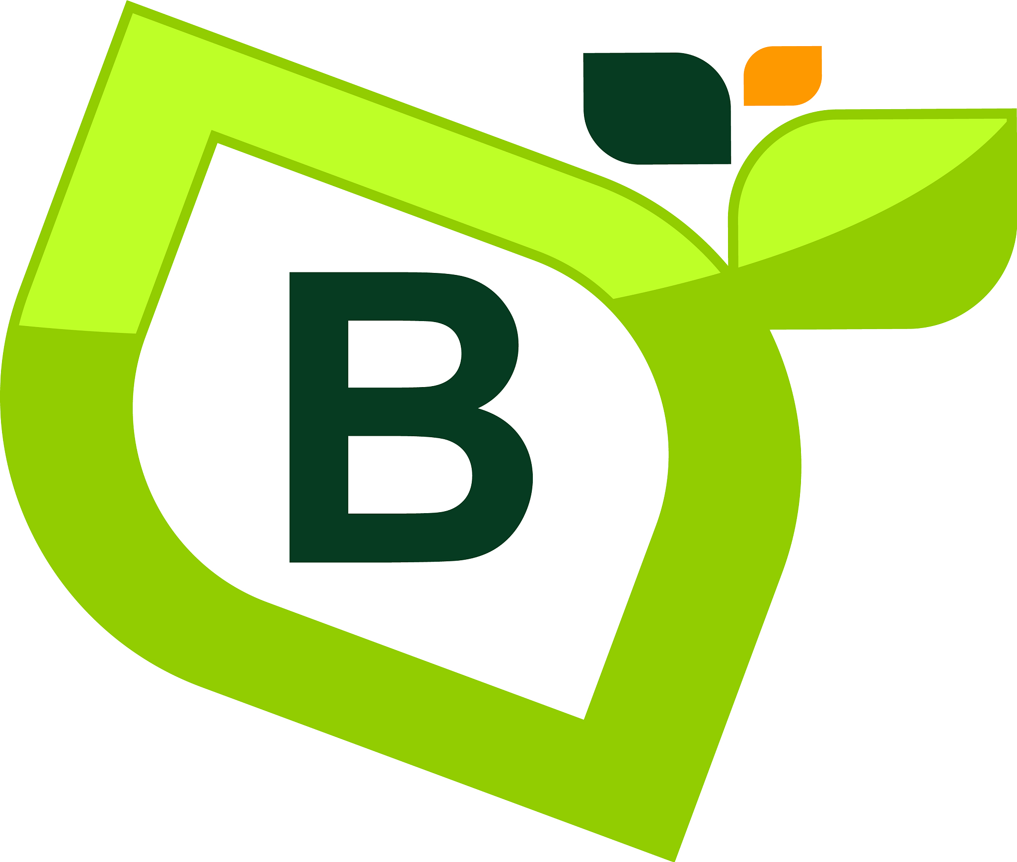 leaf initial b logo design template