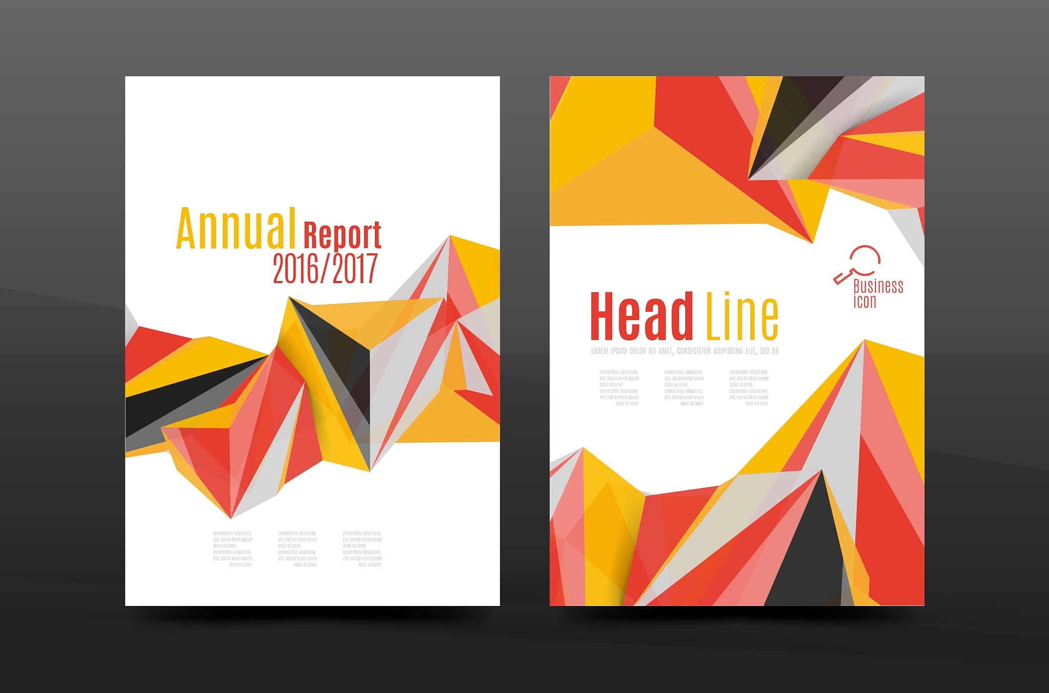 colorful geometry design annual report a4 cover