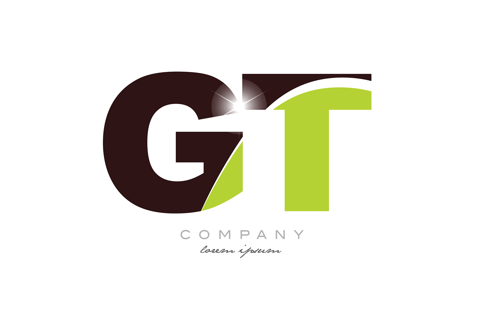 letter gt g t alphabet combination in green and