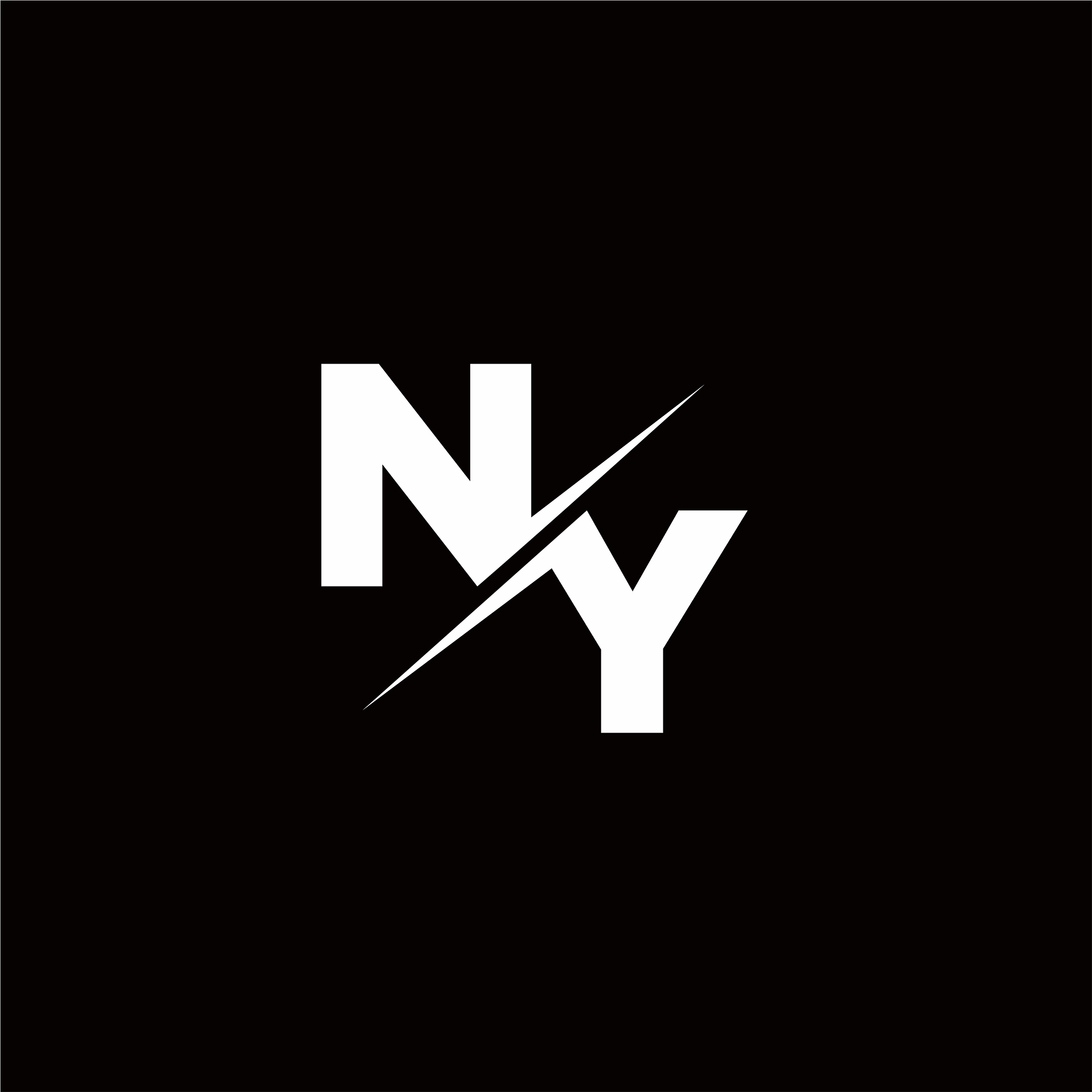 ny logo letter monogram slash with modern logo