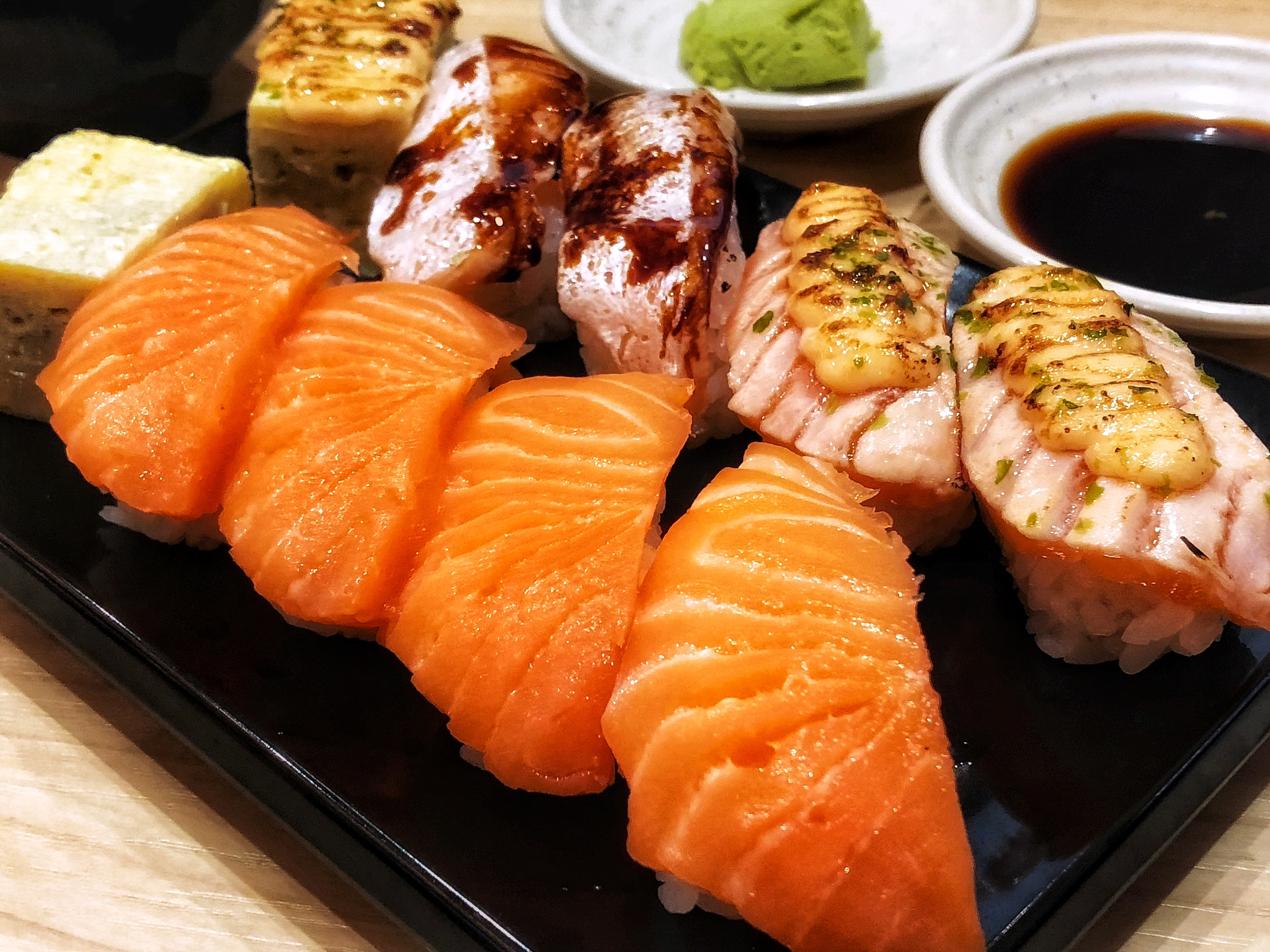 variety of sushi ready to serve