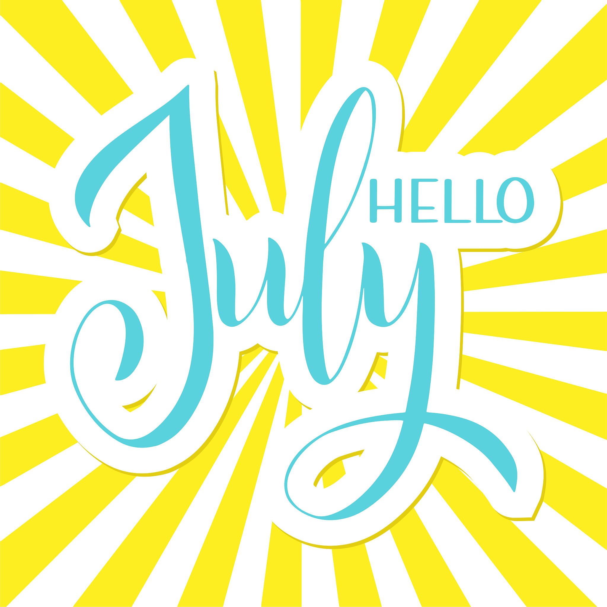 hello july lettering