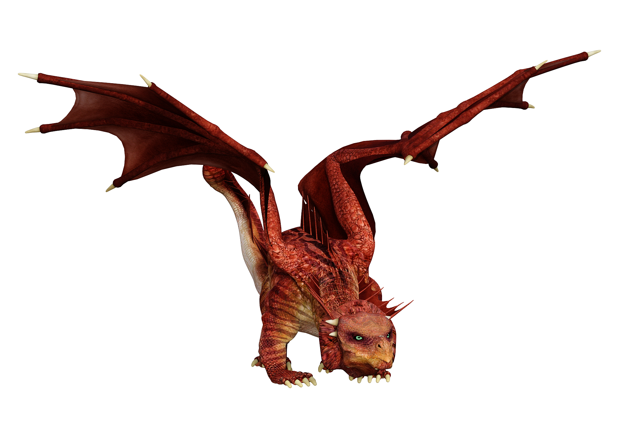 3d illustration fantasy dragon on white