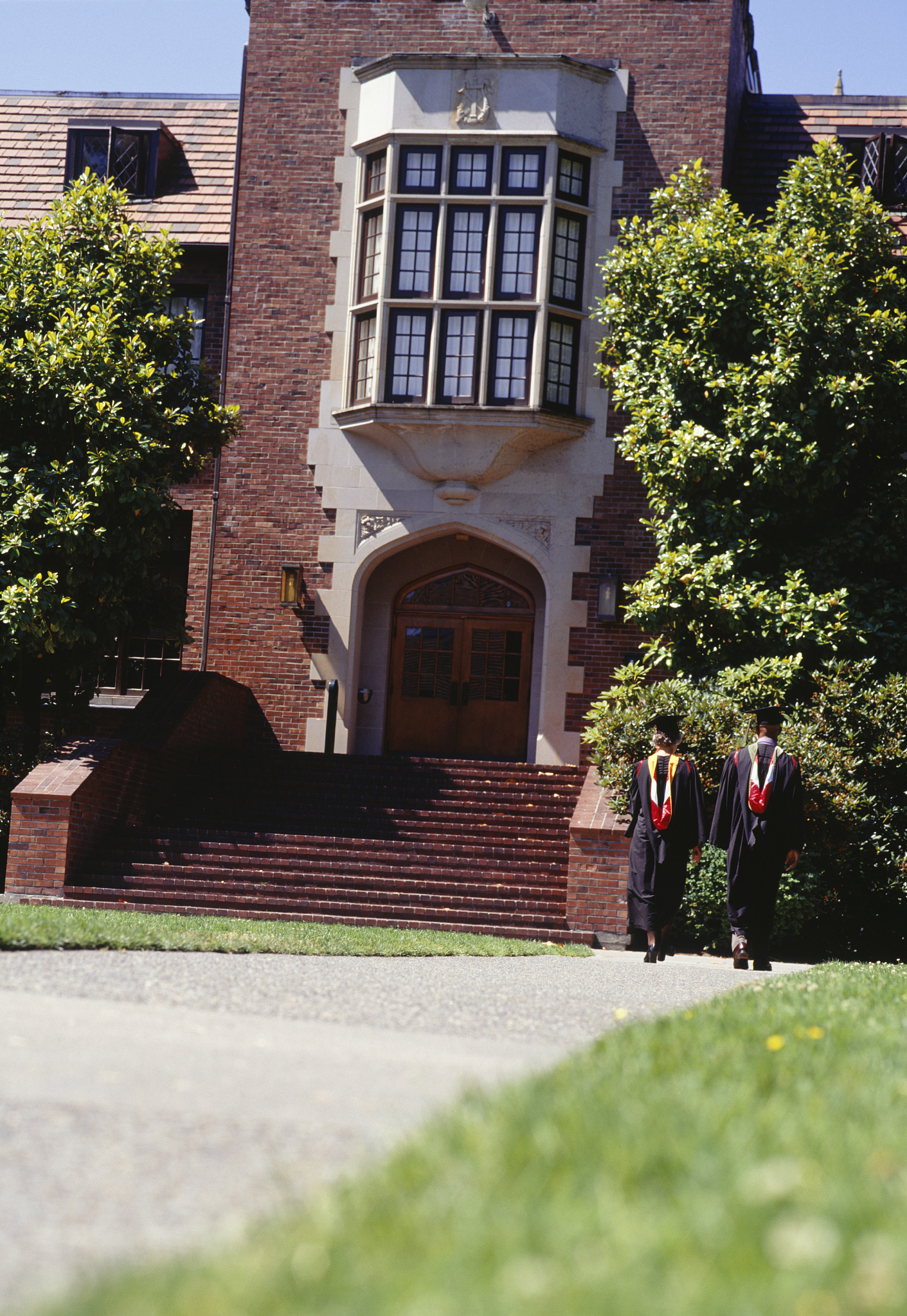 professors walking on university campus