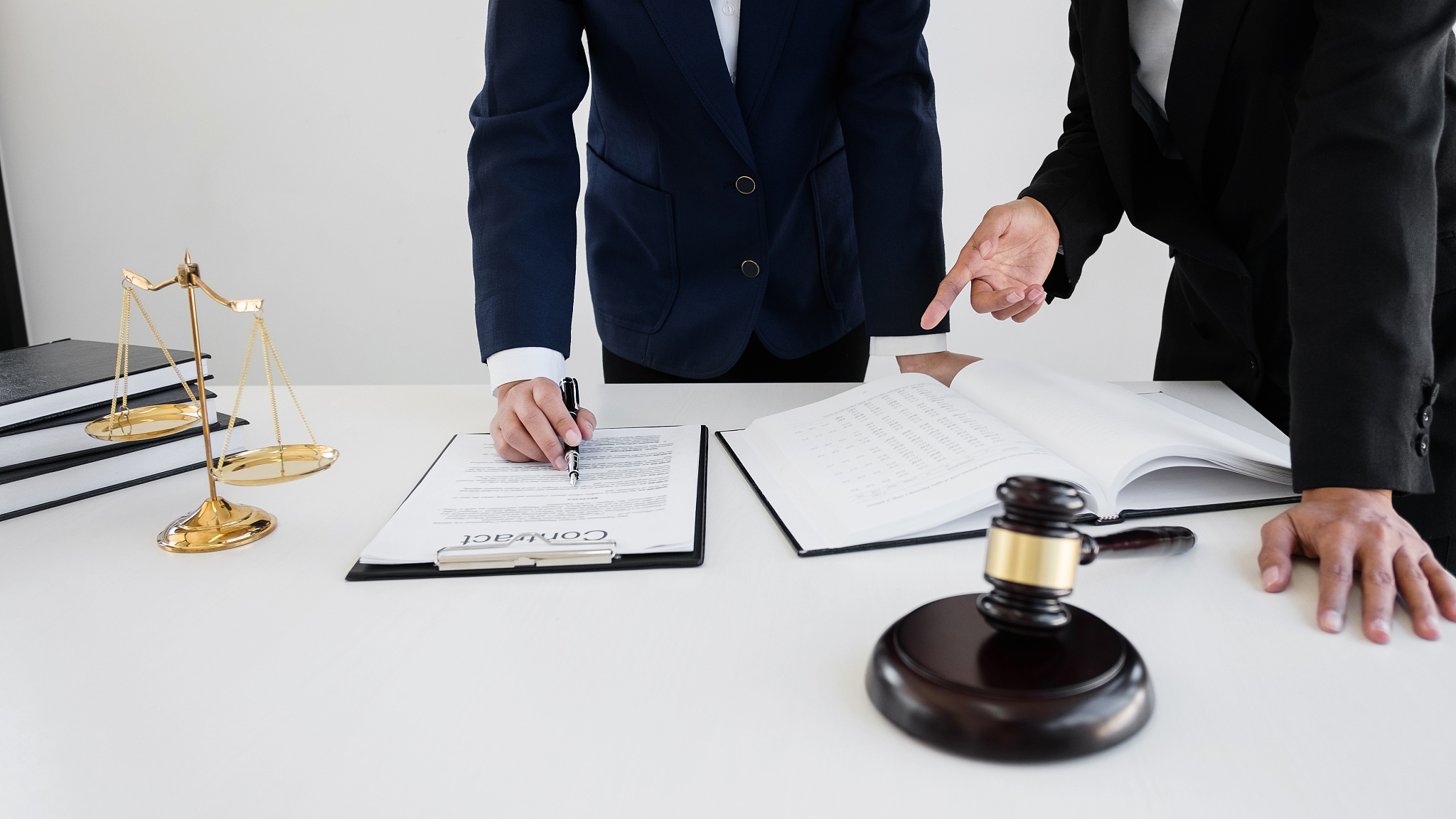 tribunal and justice concept  consultation with two insurance la
