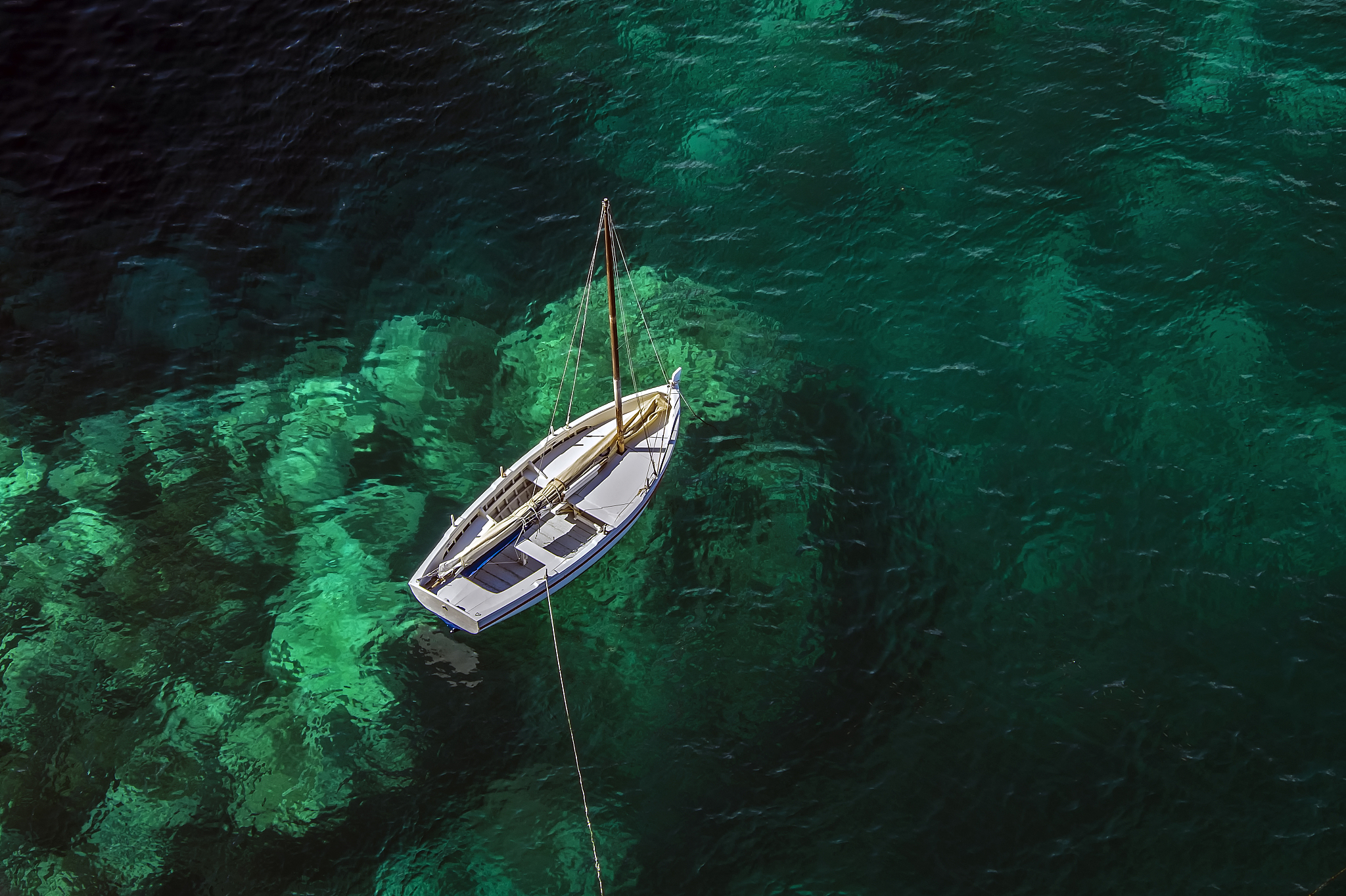 a white boat