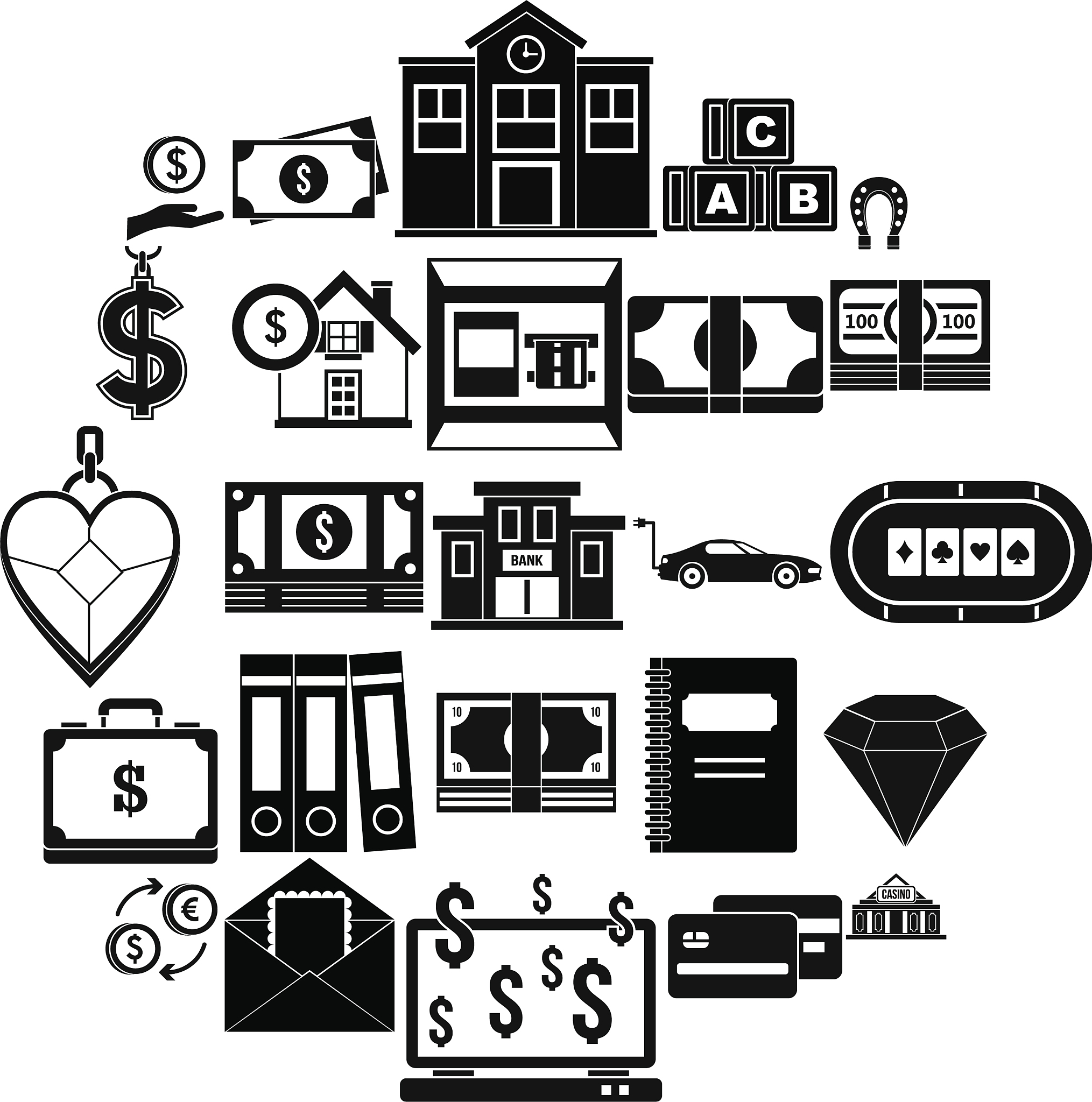 deposit account icons set simple style