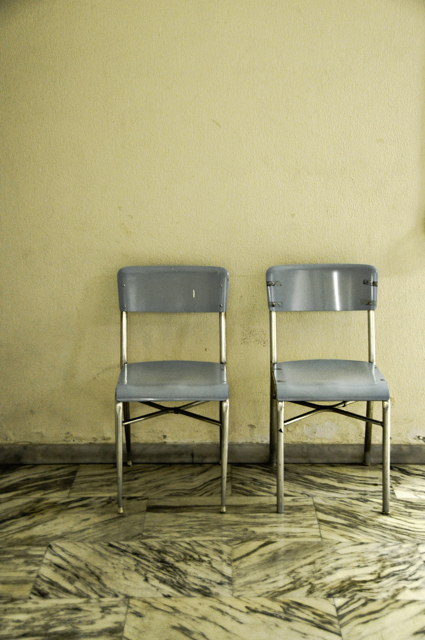 two empty chairs in house
