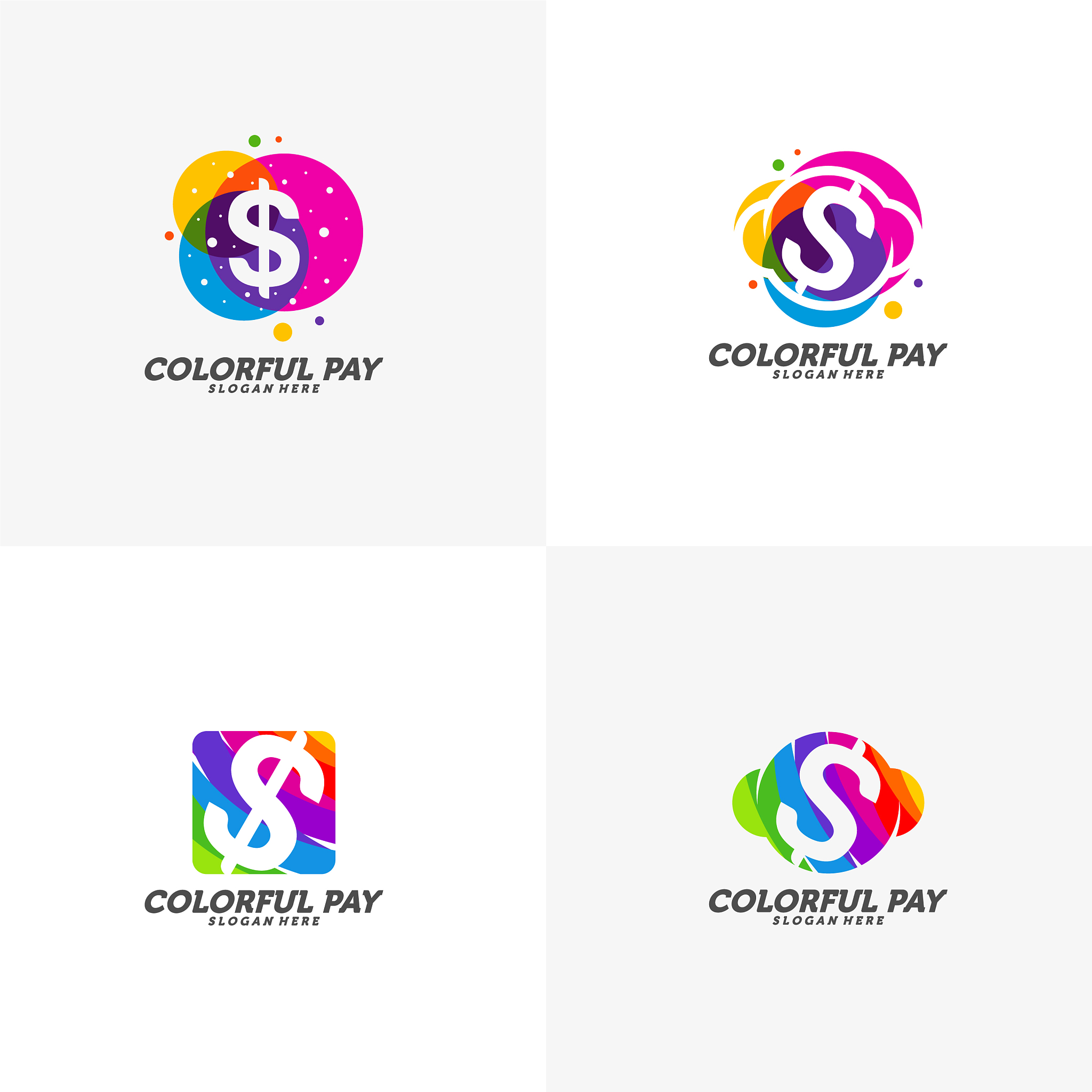 set colorful money logo template design