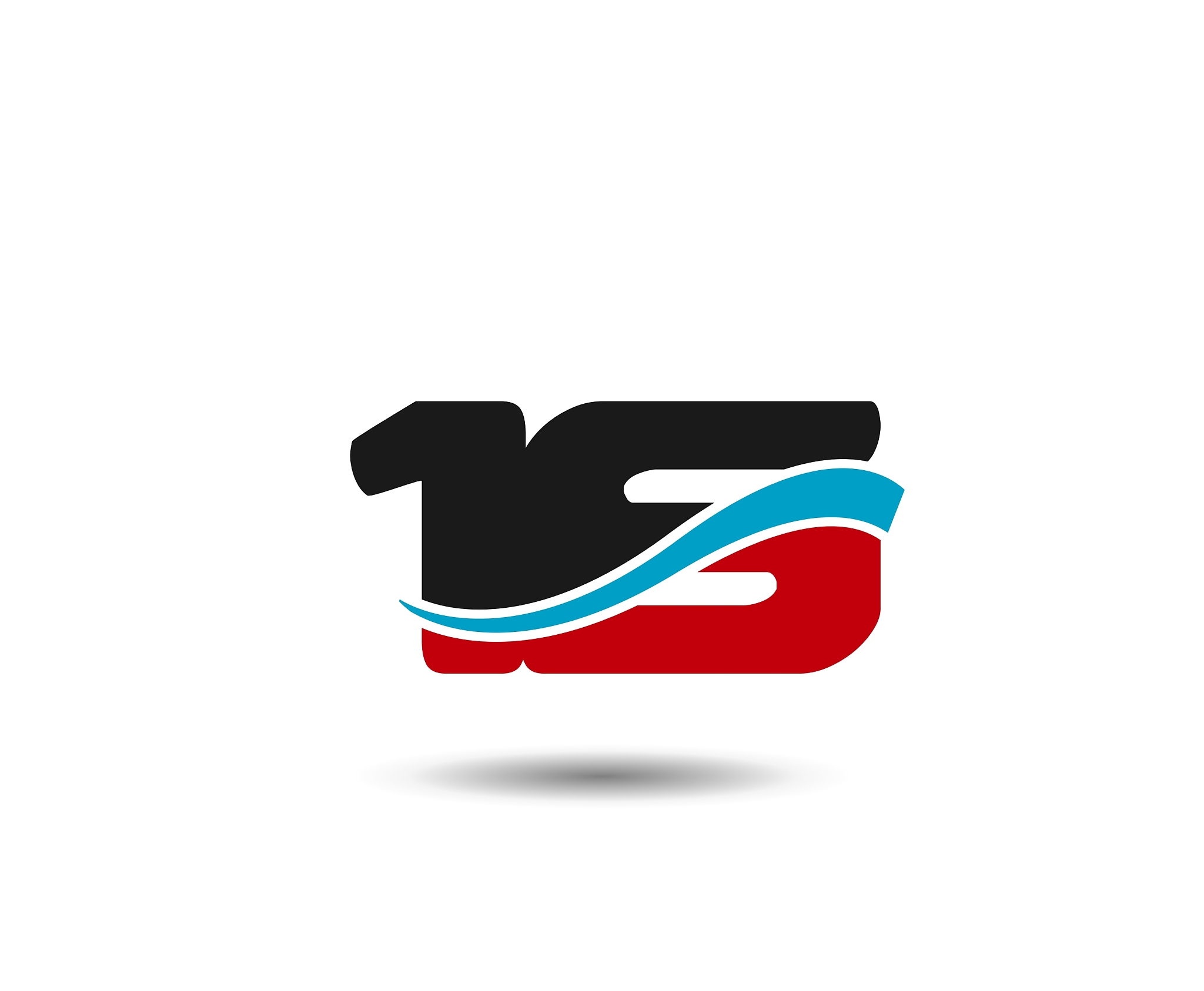 number 16 swoosh design template logo