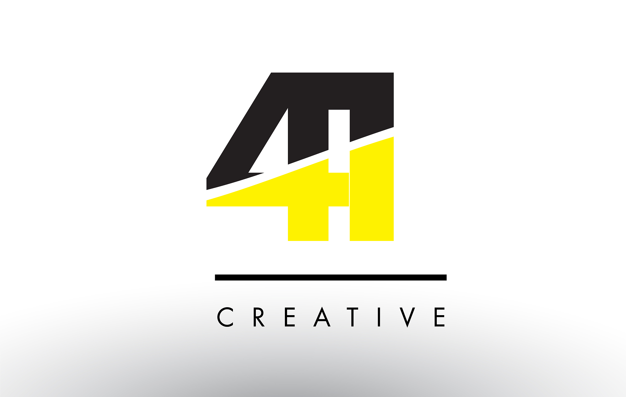 41 black and yellow number logo design