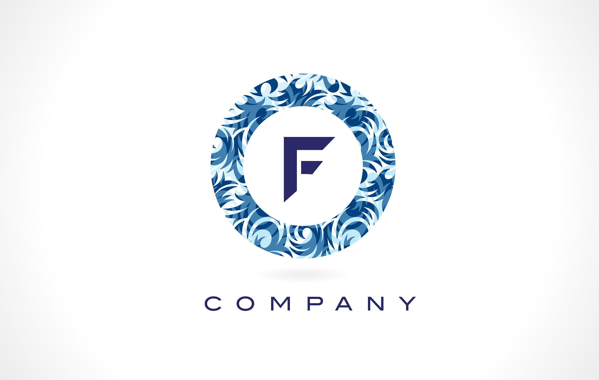 letter f blue pattern logo design