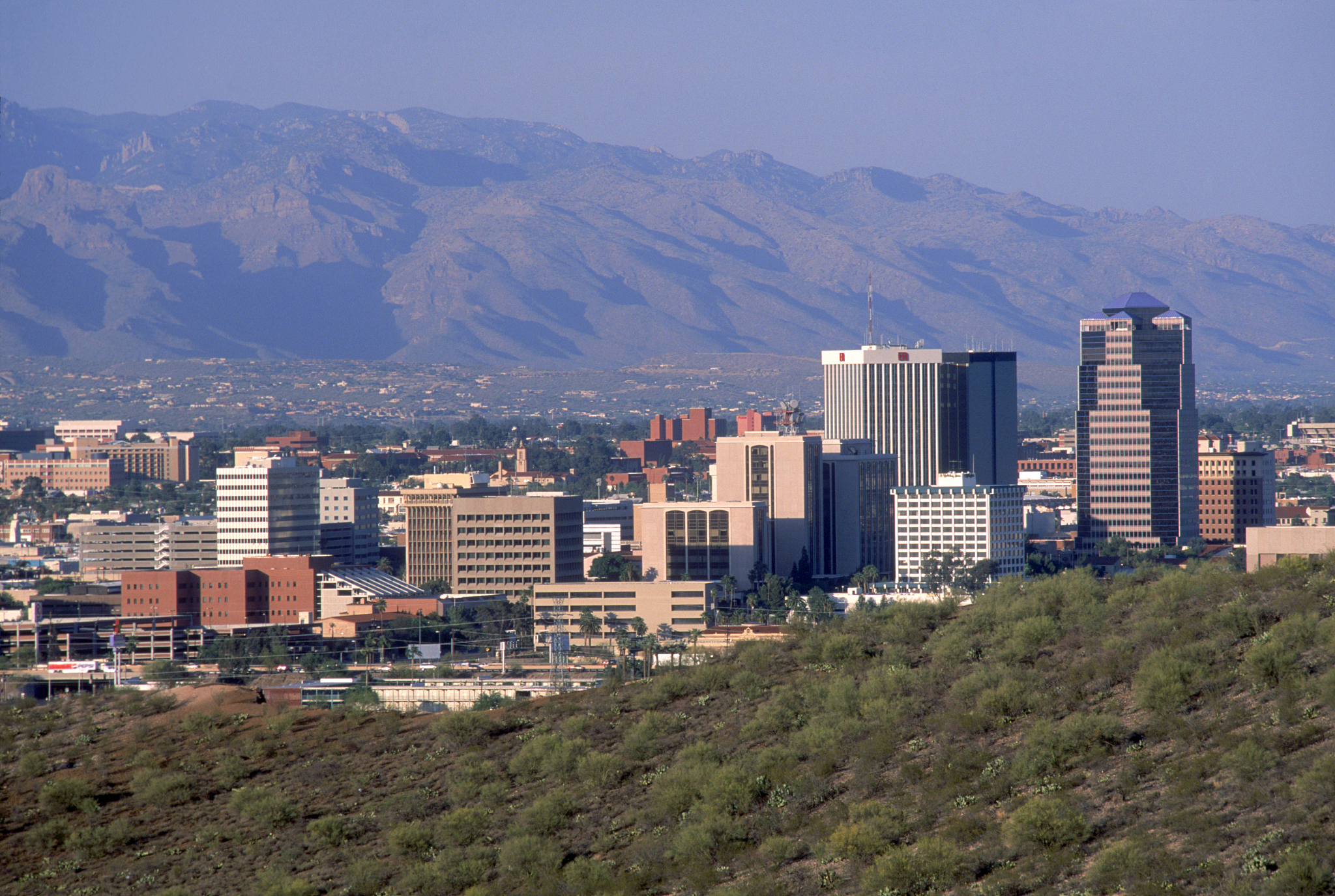 cityscape of tucson in 1997, az