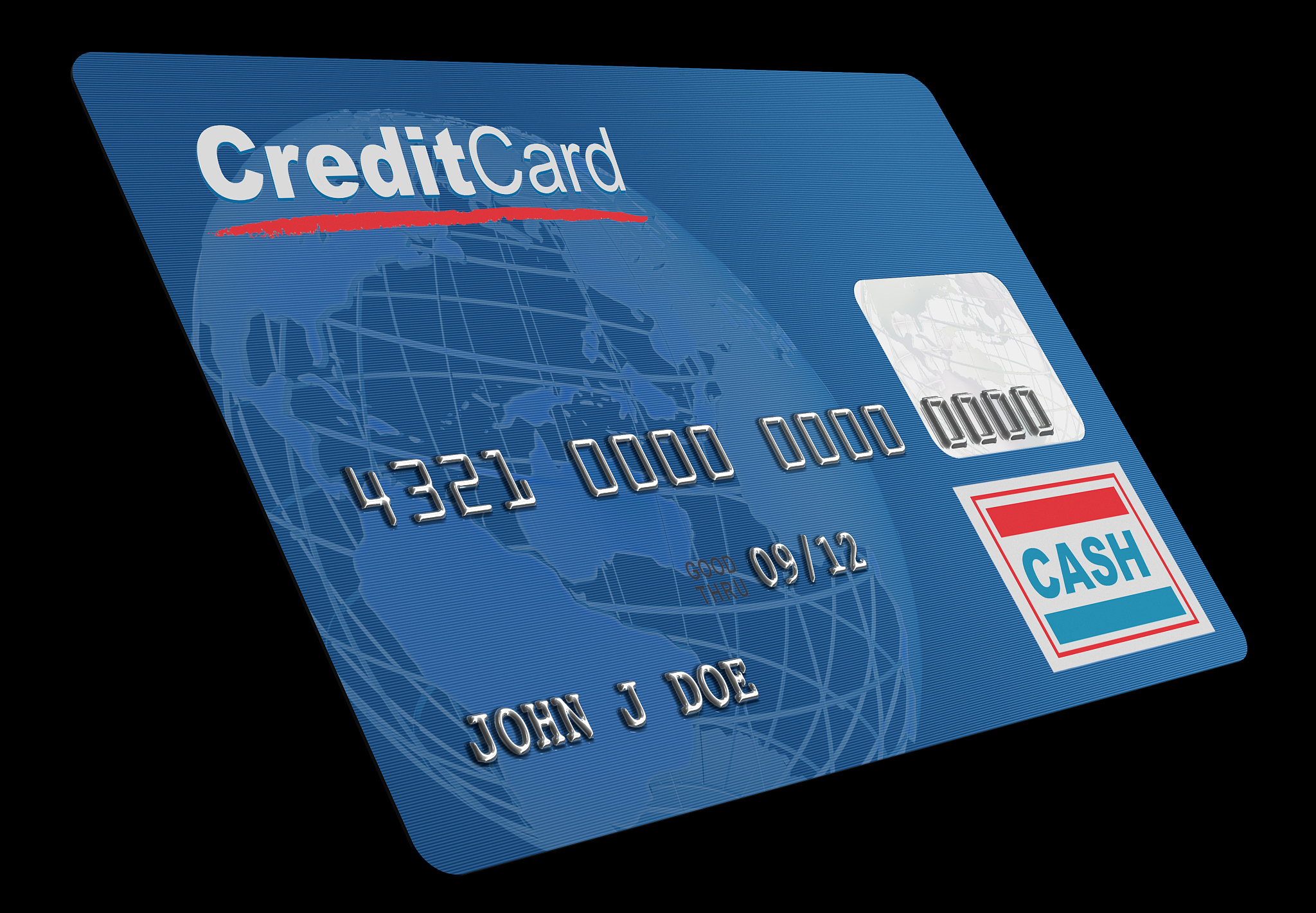 credit card on black