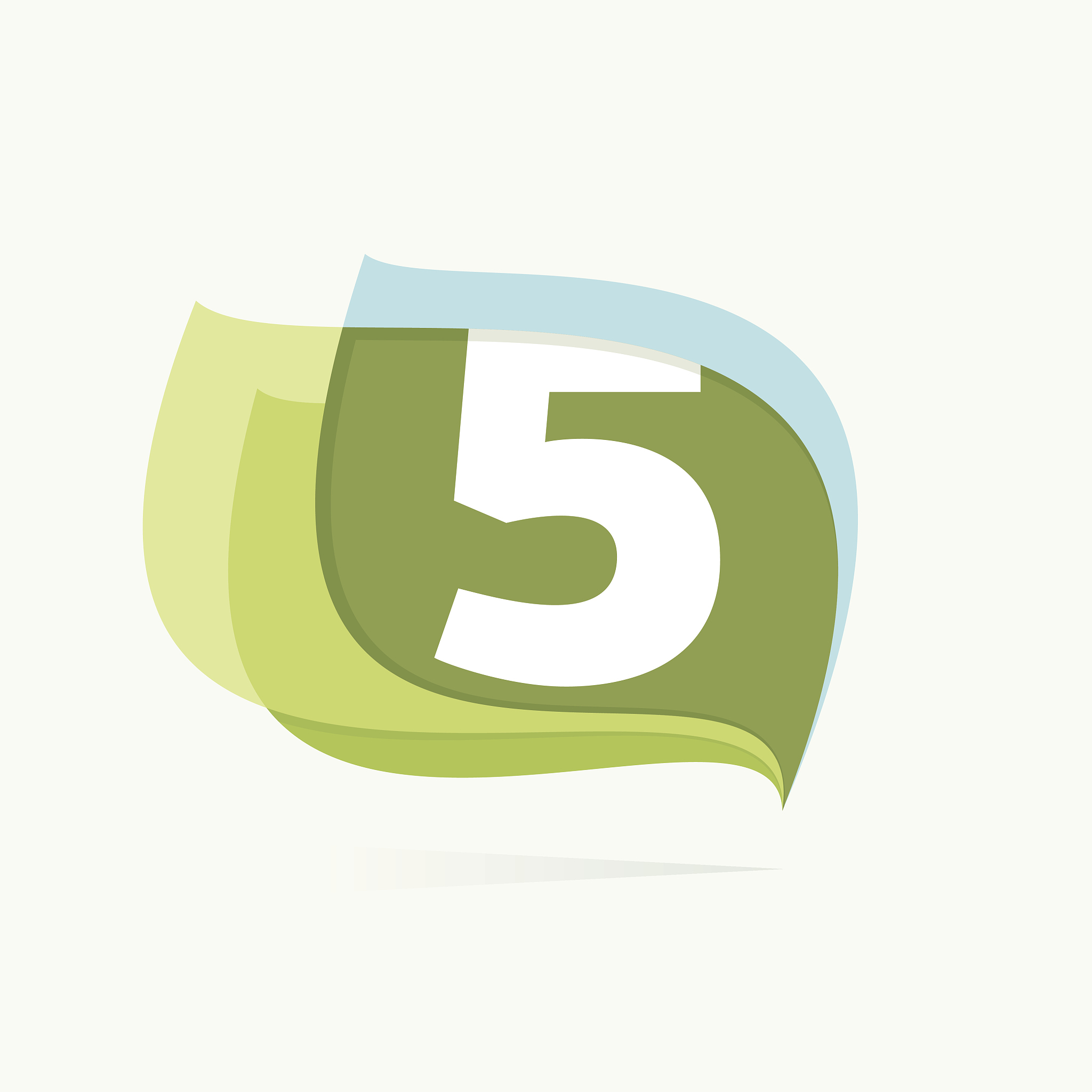 number five icon in leaves or flags icon.