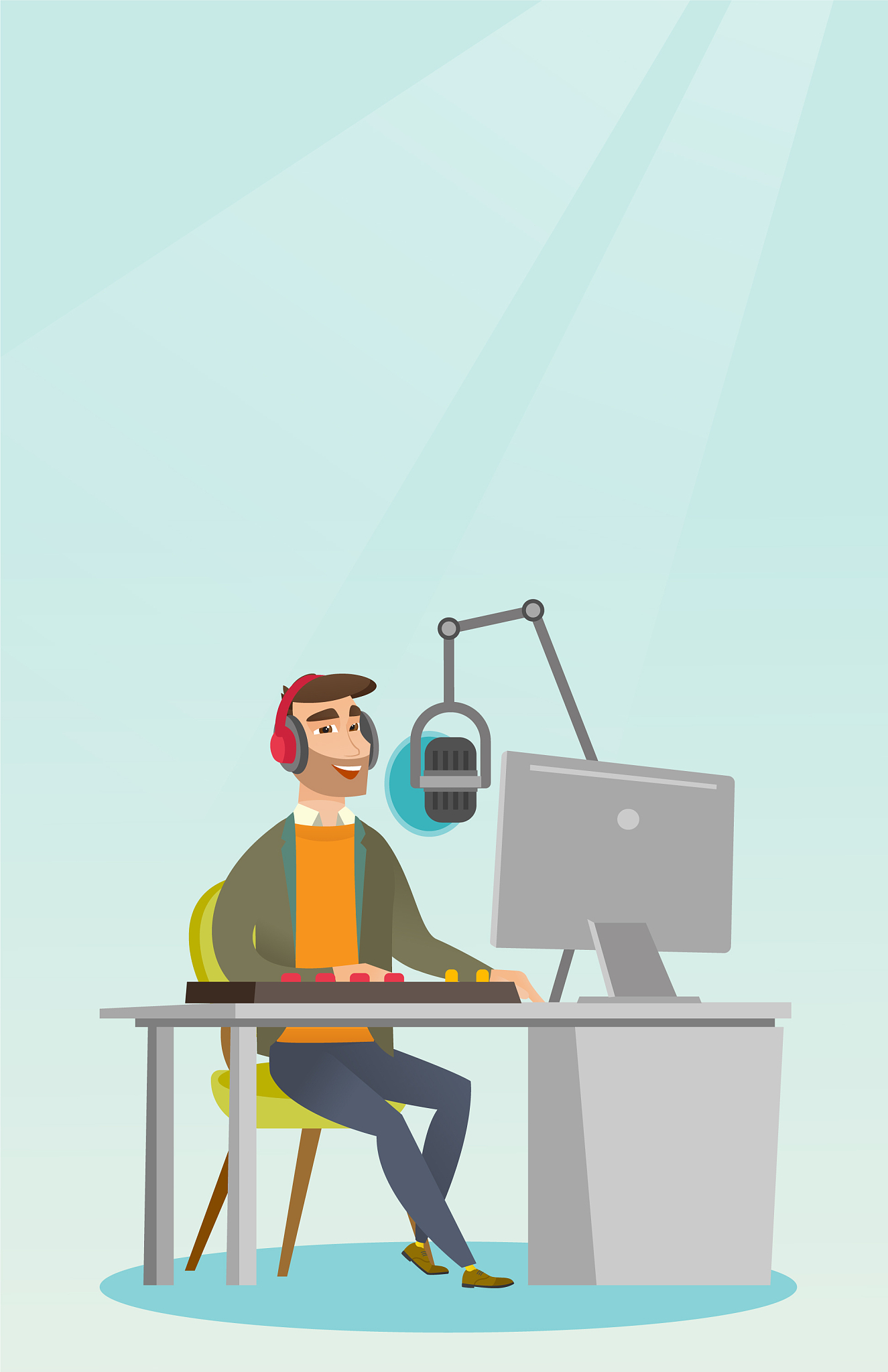 dj working on the radio