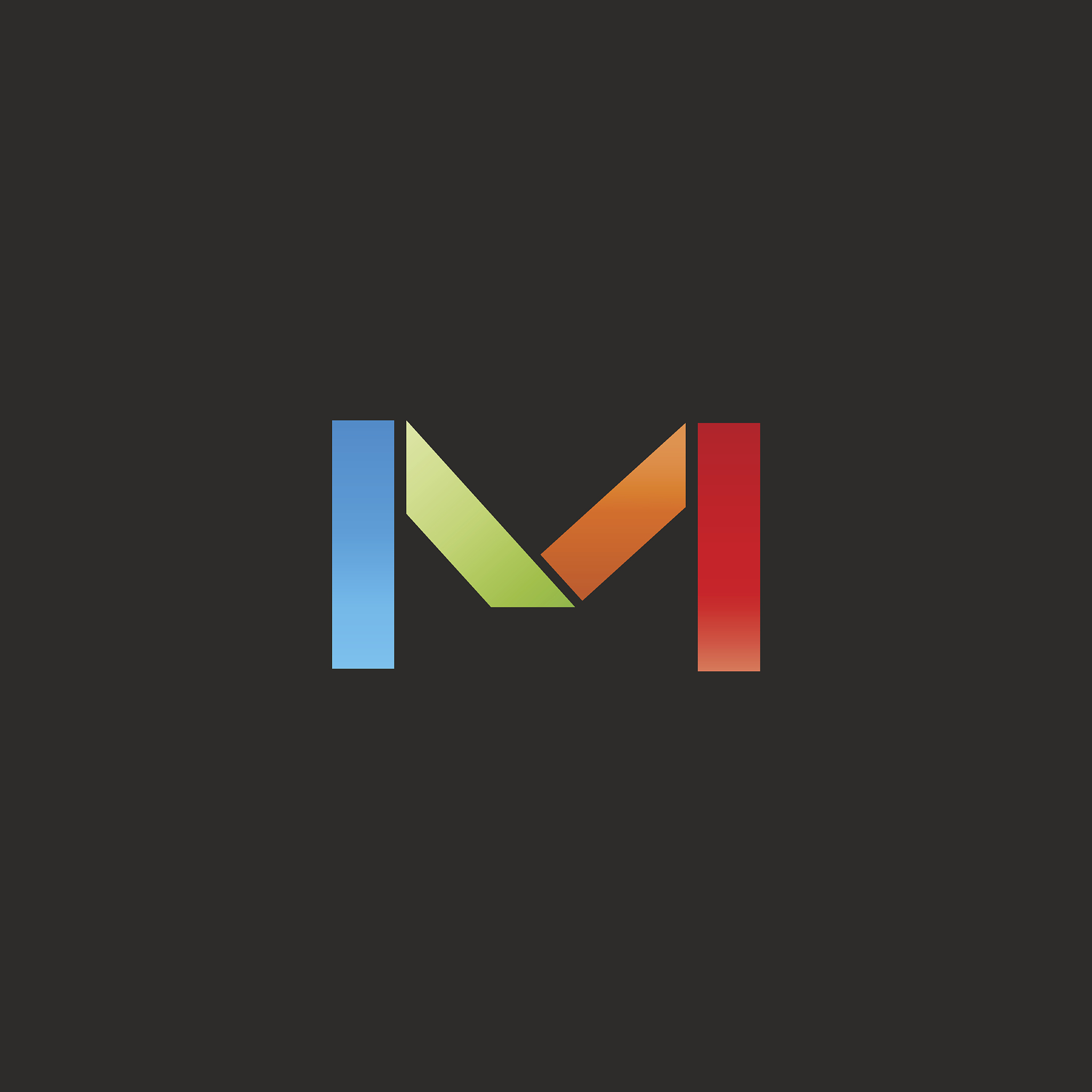 m letter colored logo template, colorful graphic geometric shape