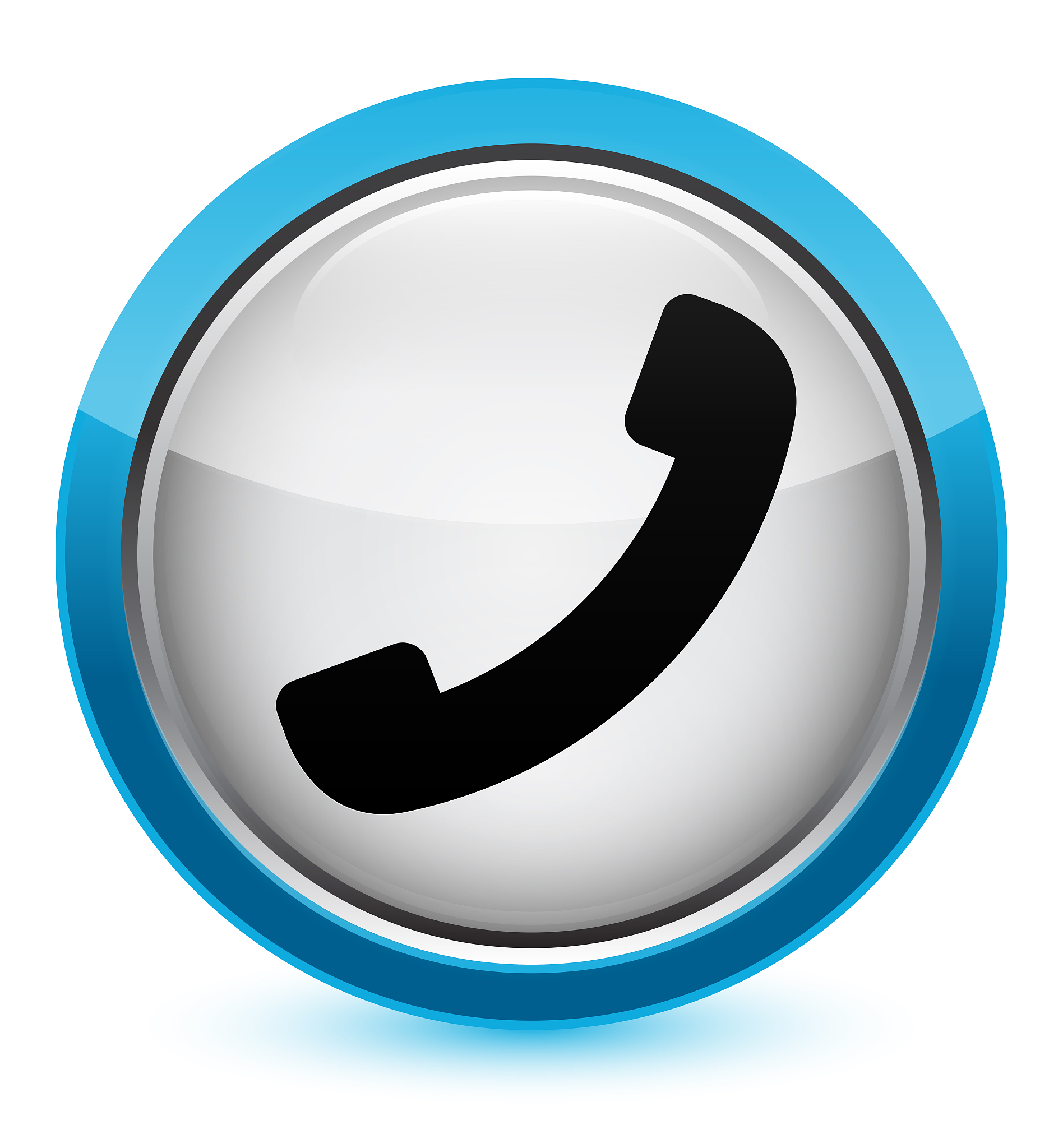 phone icon crystal cyan blue round button