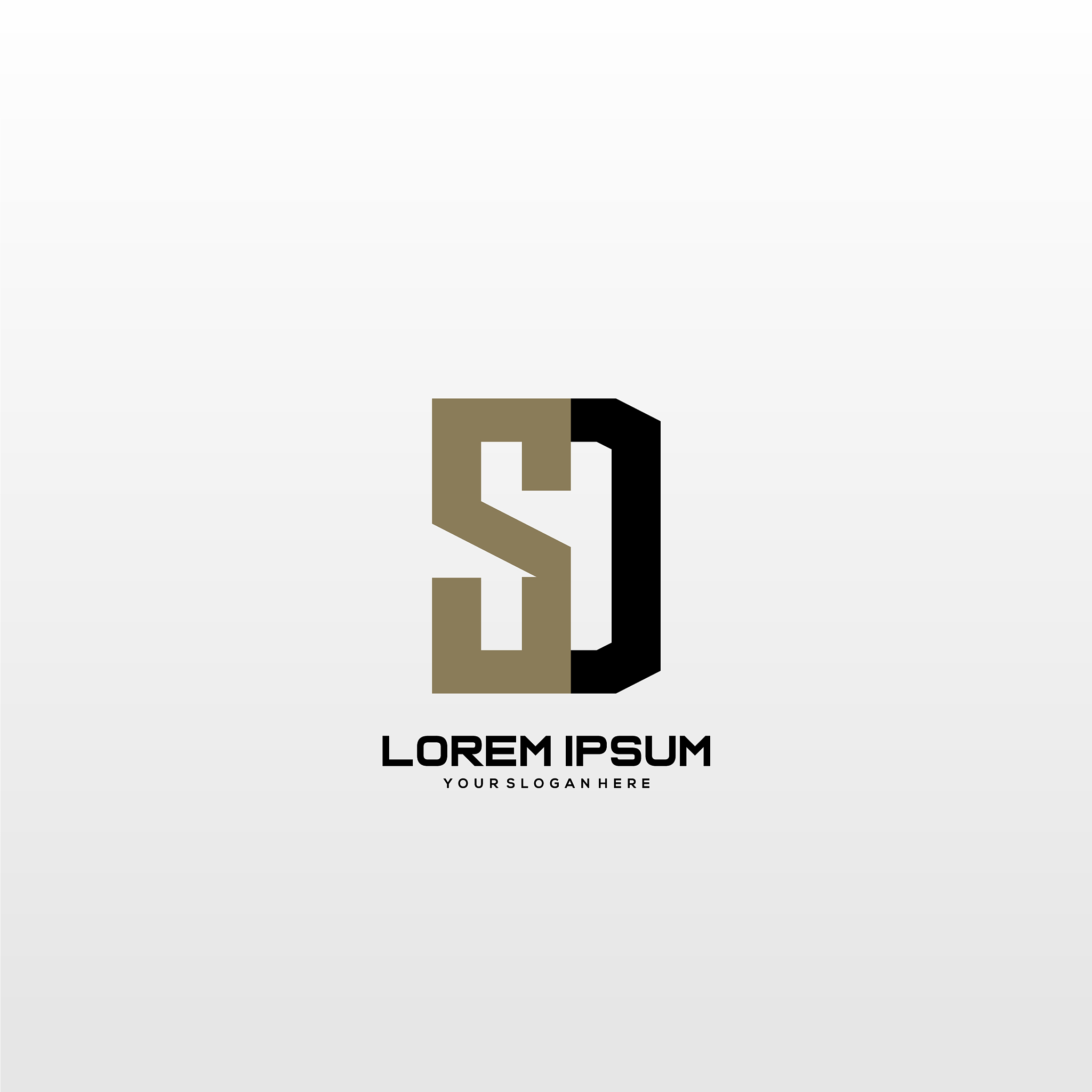 sd initial letter minimalist art logo