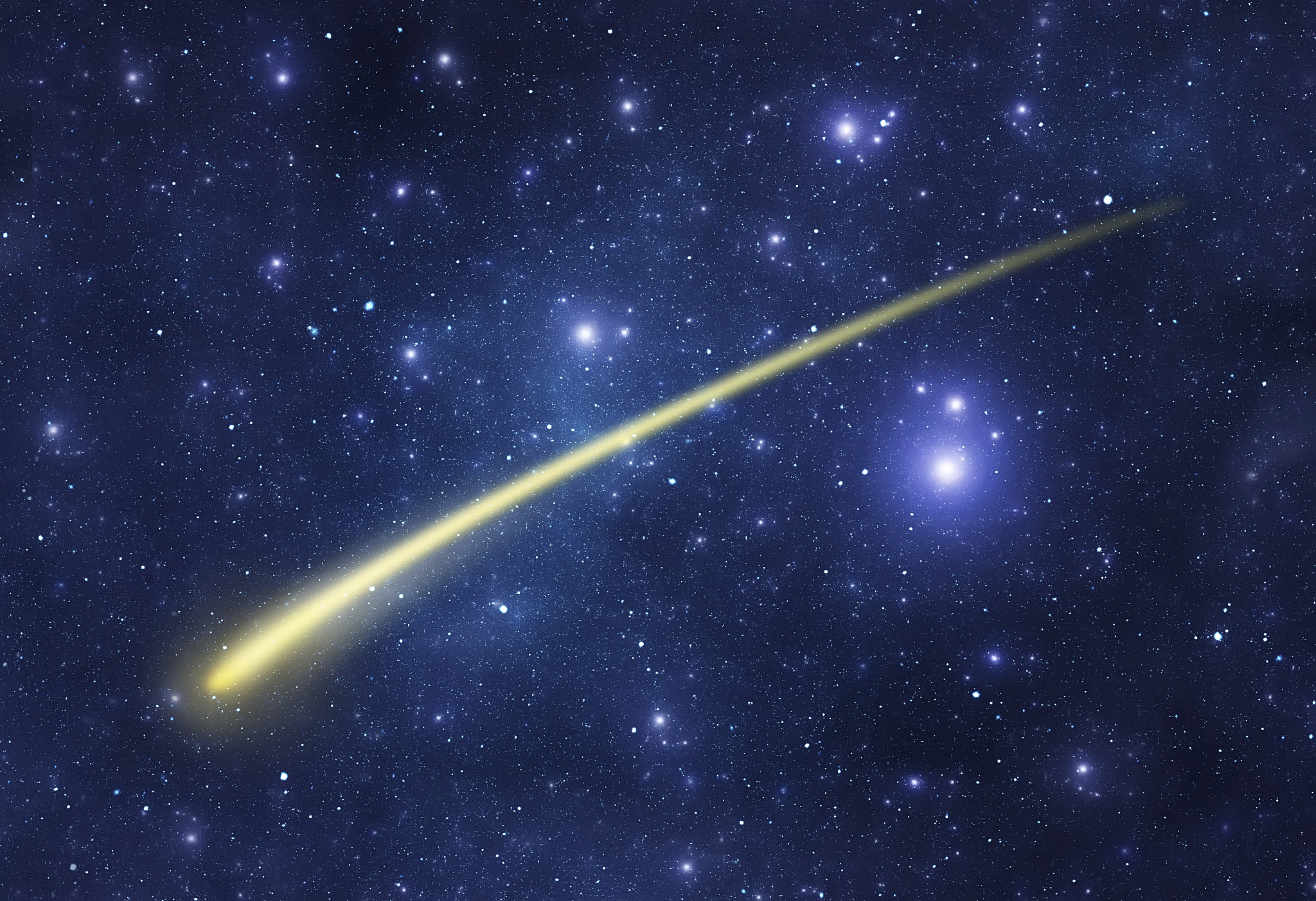 comet and galaxy