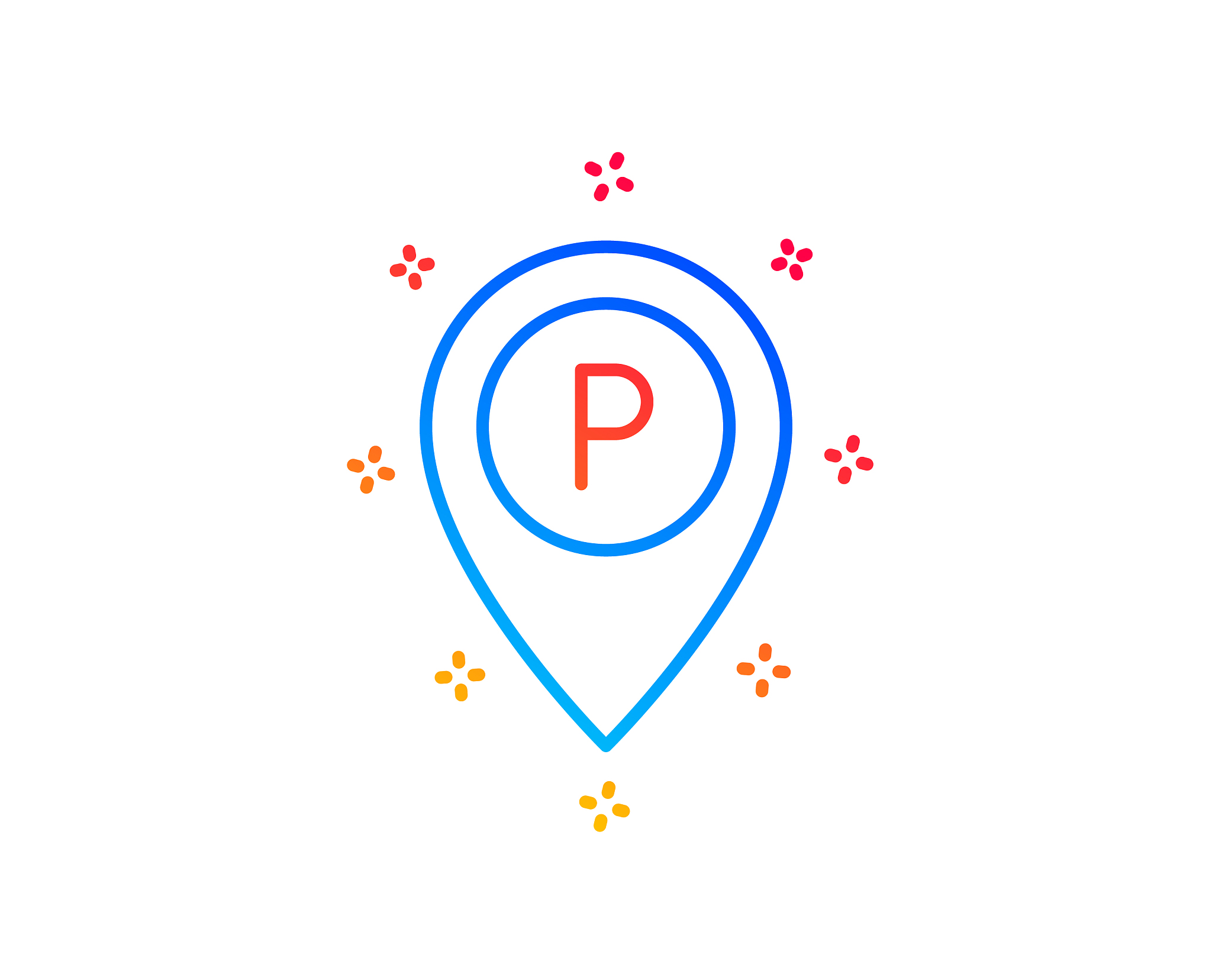 parking line icon location map pointer sign