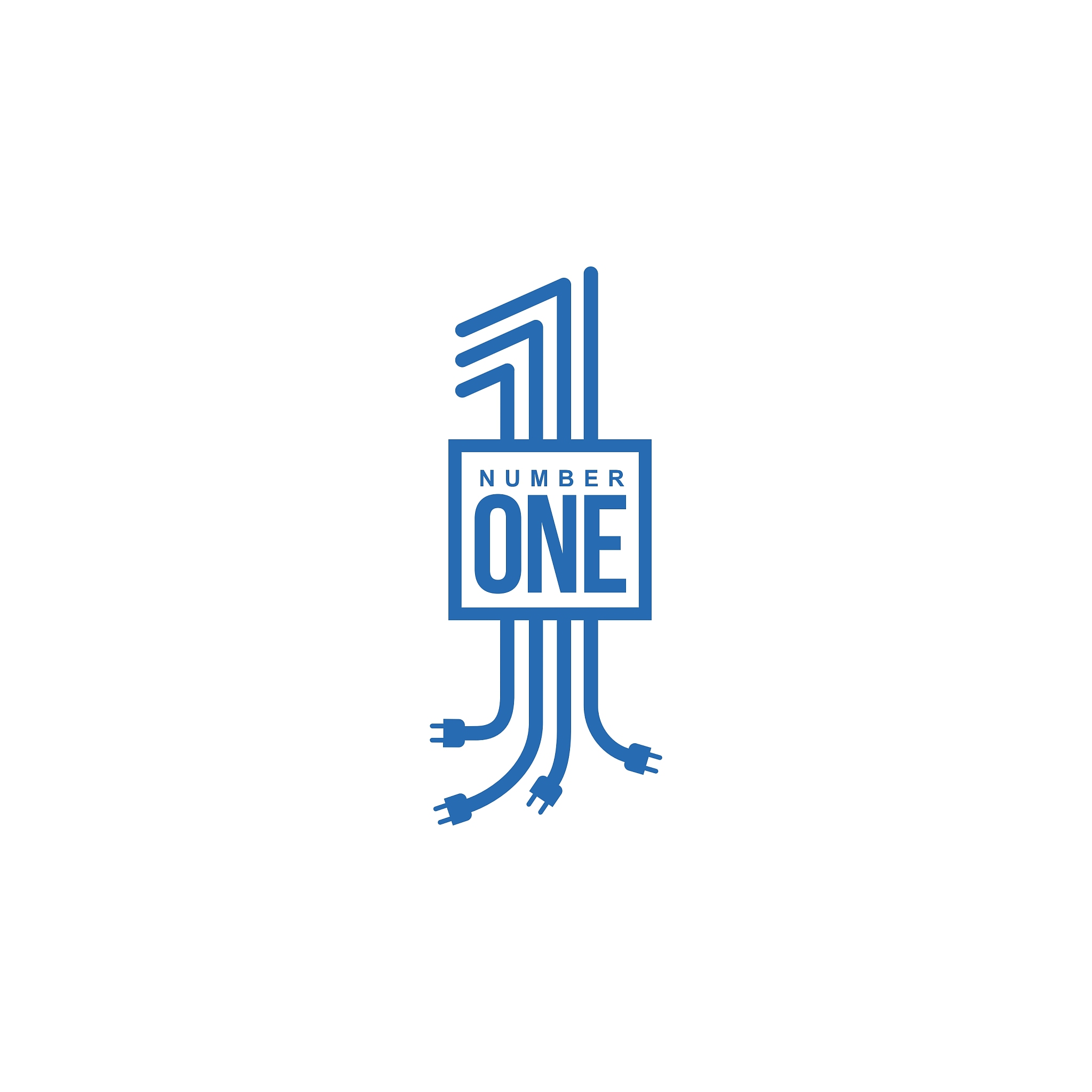 number one logo formed by electric cables with