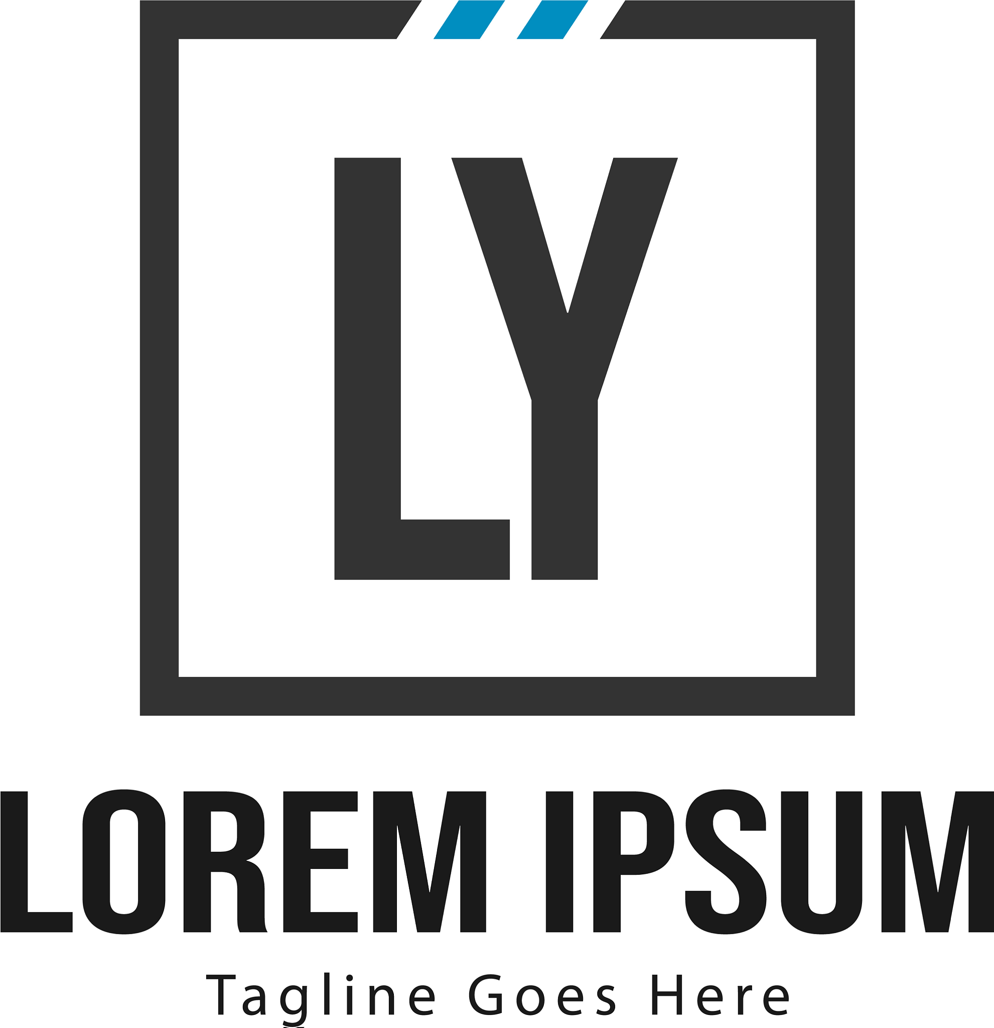 initial ly logo template with modern frame