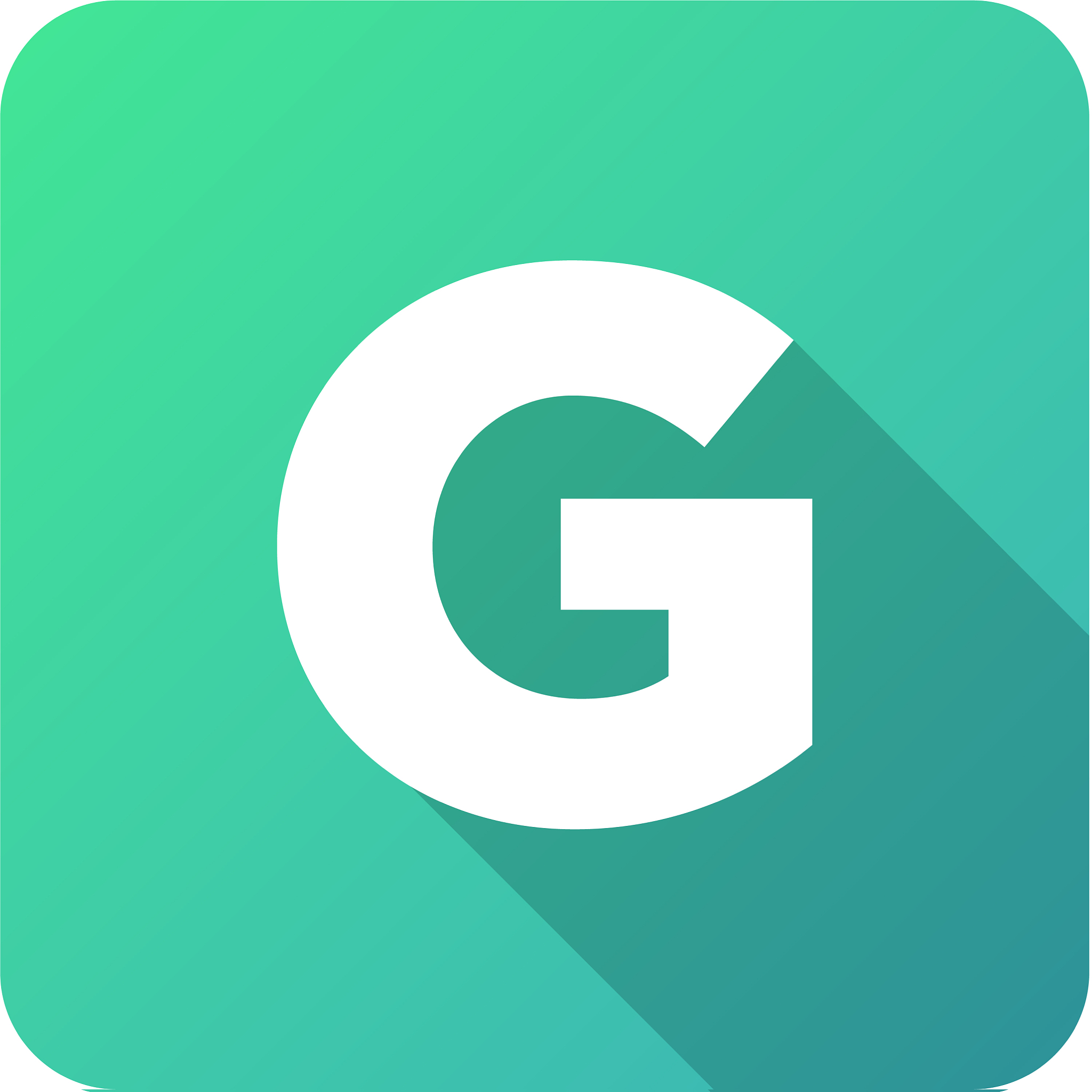 g modern gradation shadow letter logo icon design