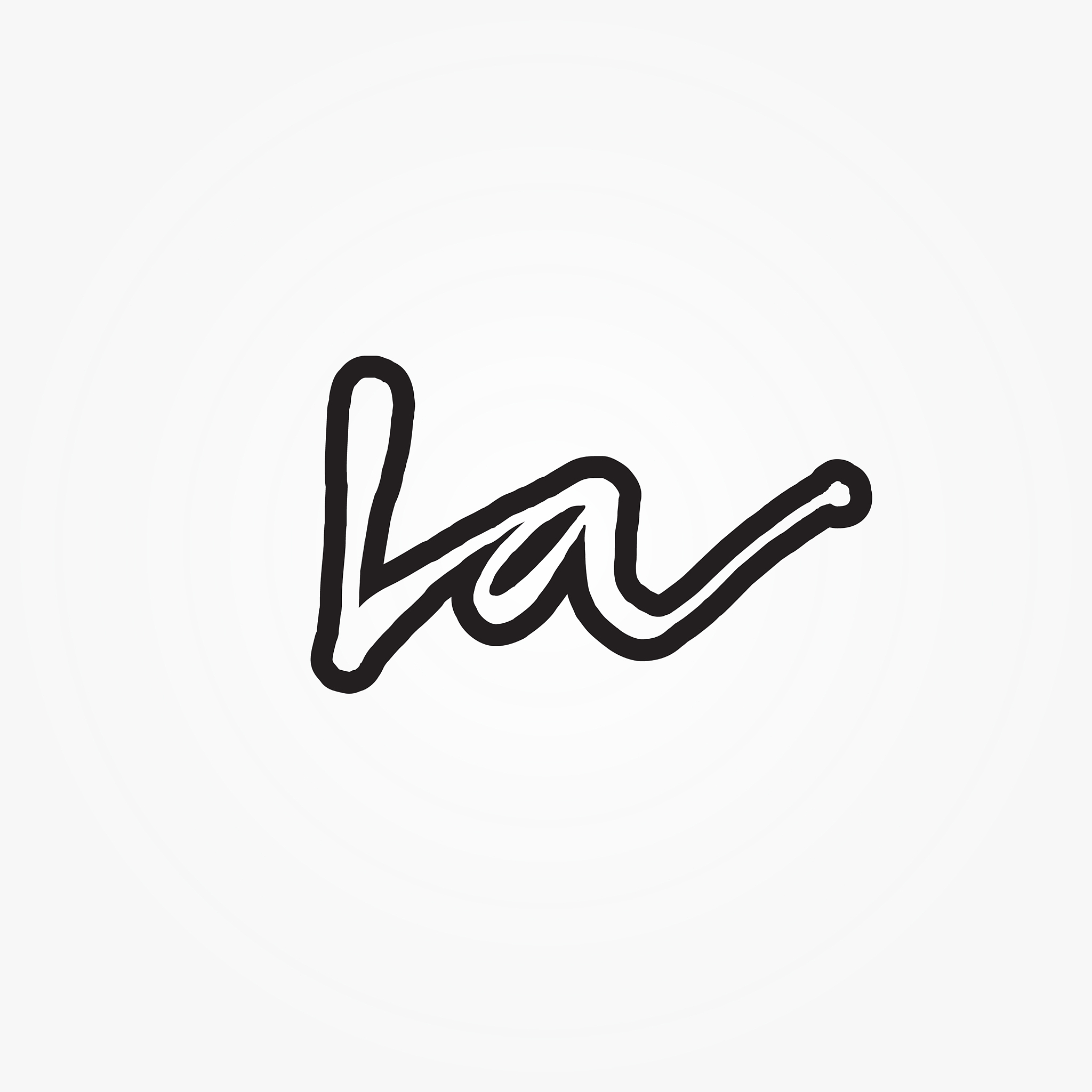l a script letter logo design