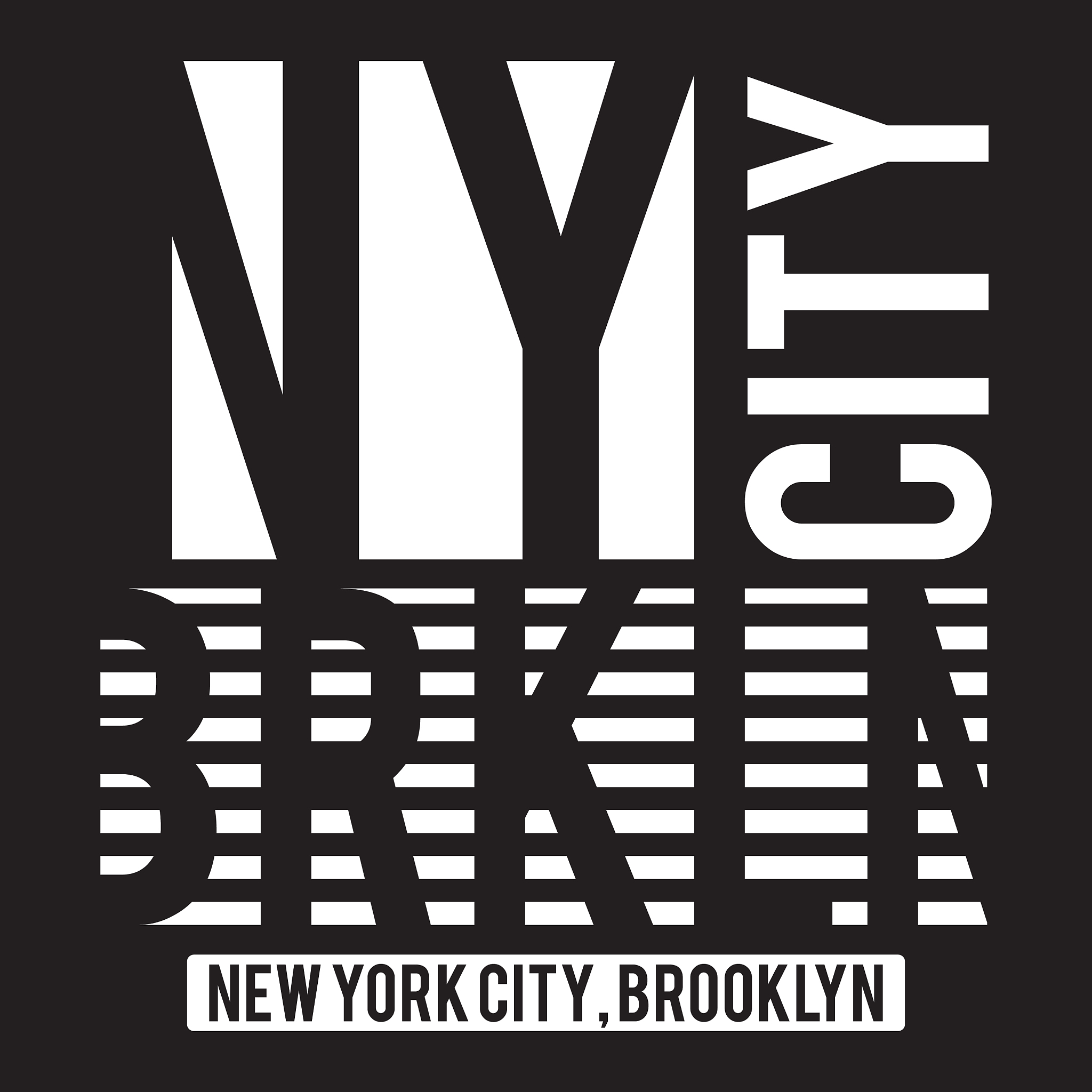 new york brooklyn modern typography for t-shirt