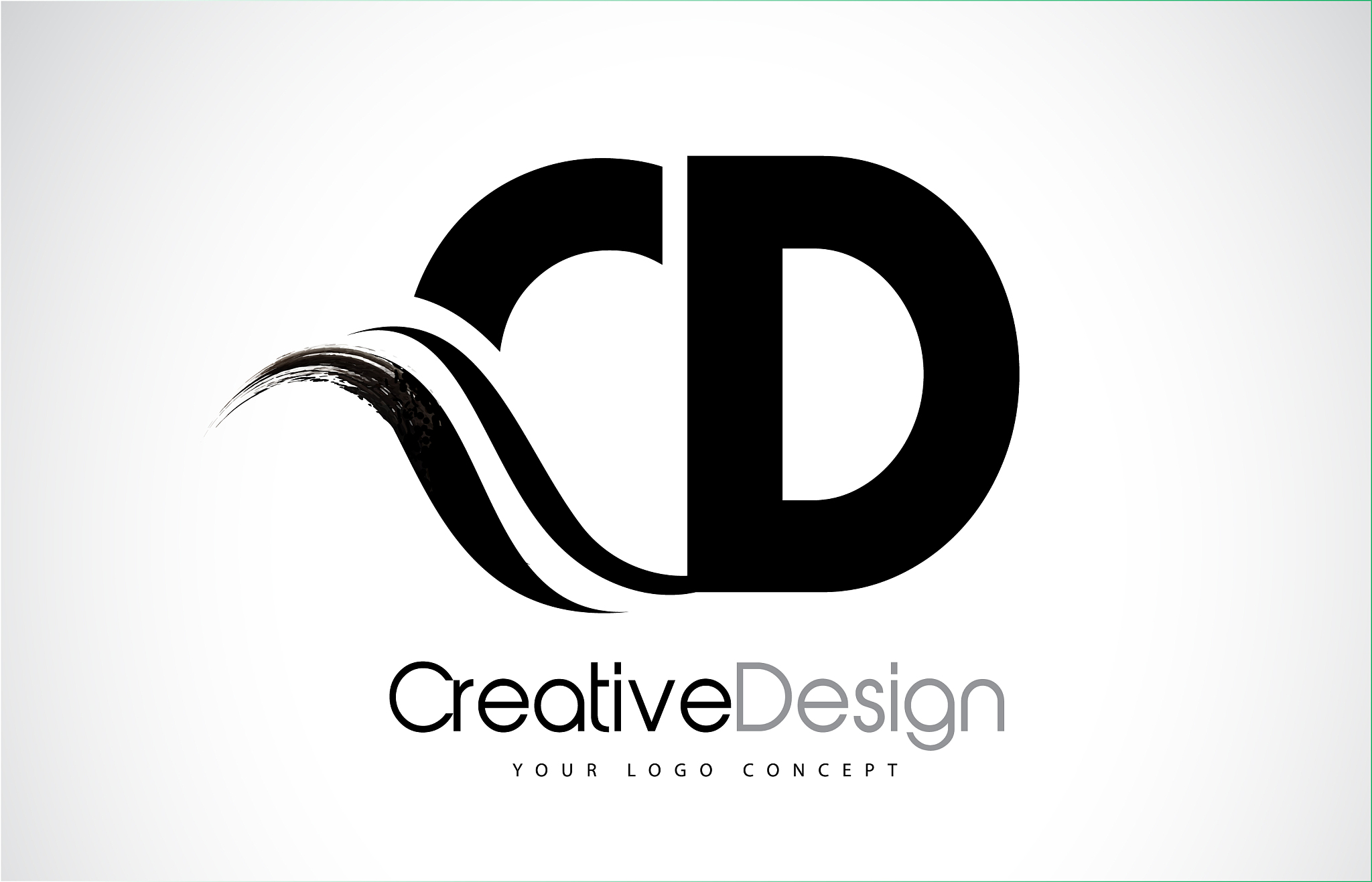 cd c d creative brush black letters design with