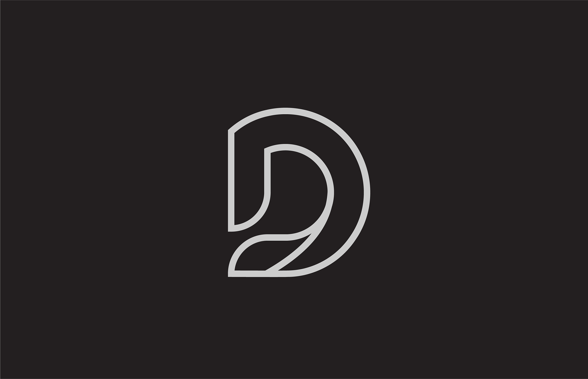 black and white alphabet letter d logo icon design