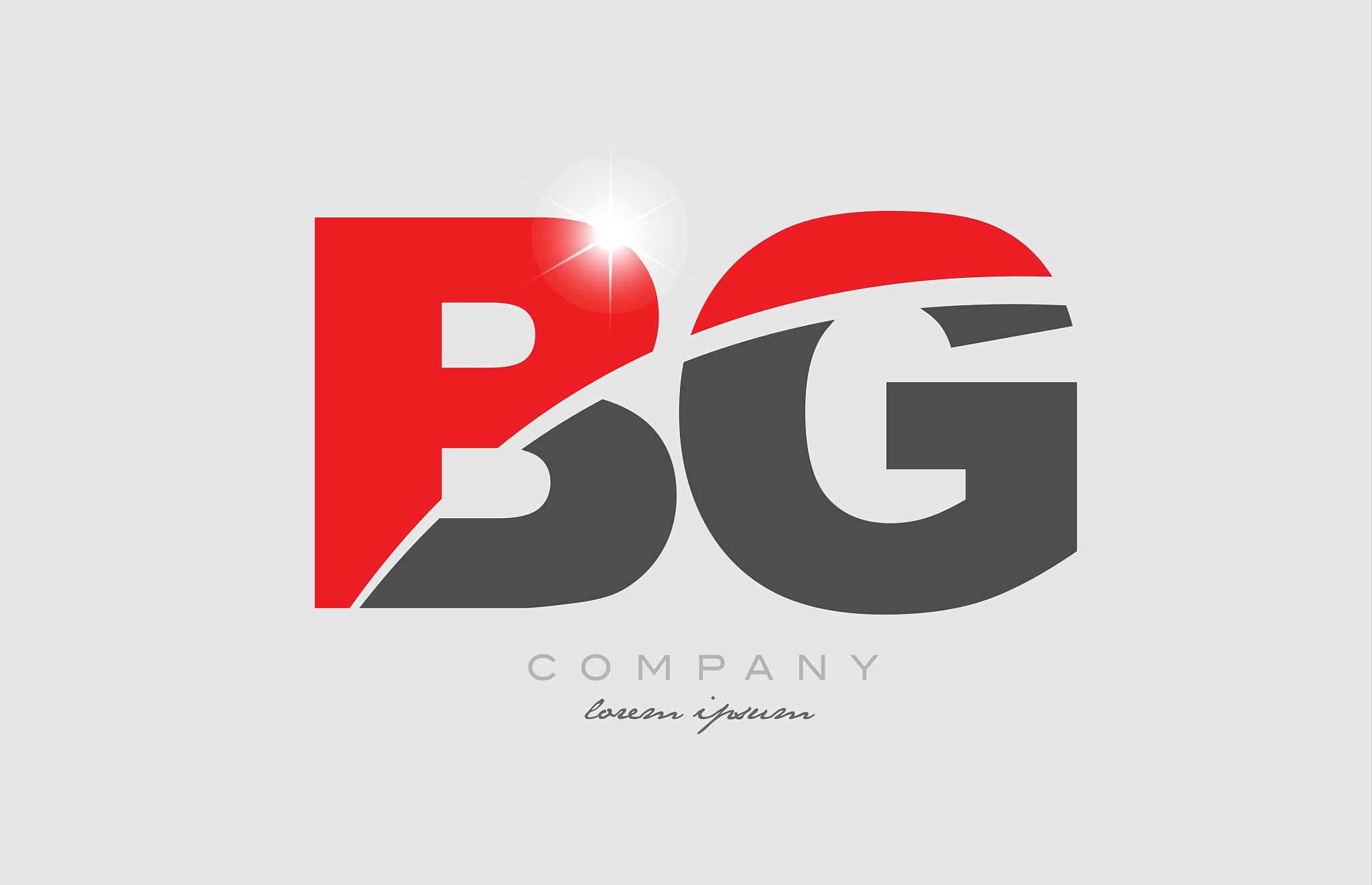 combination letter bg b g in grey red color alphabet for logo ic