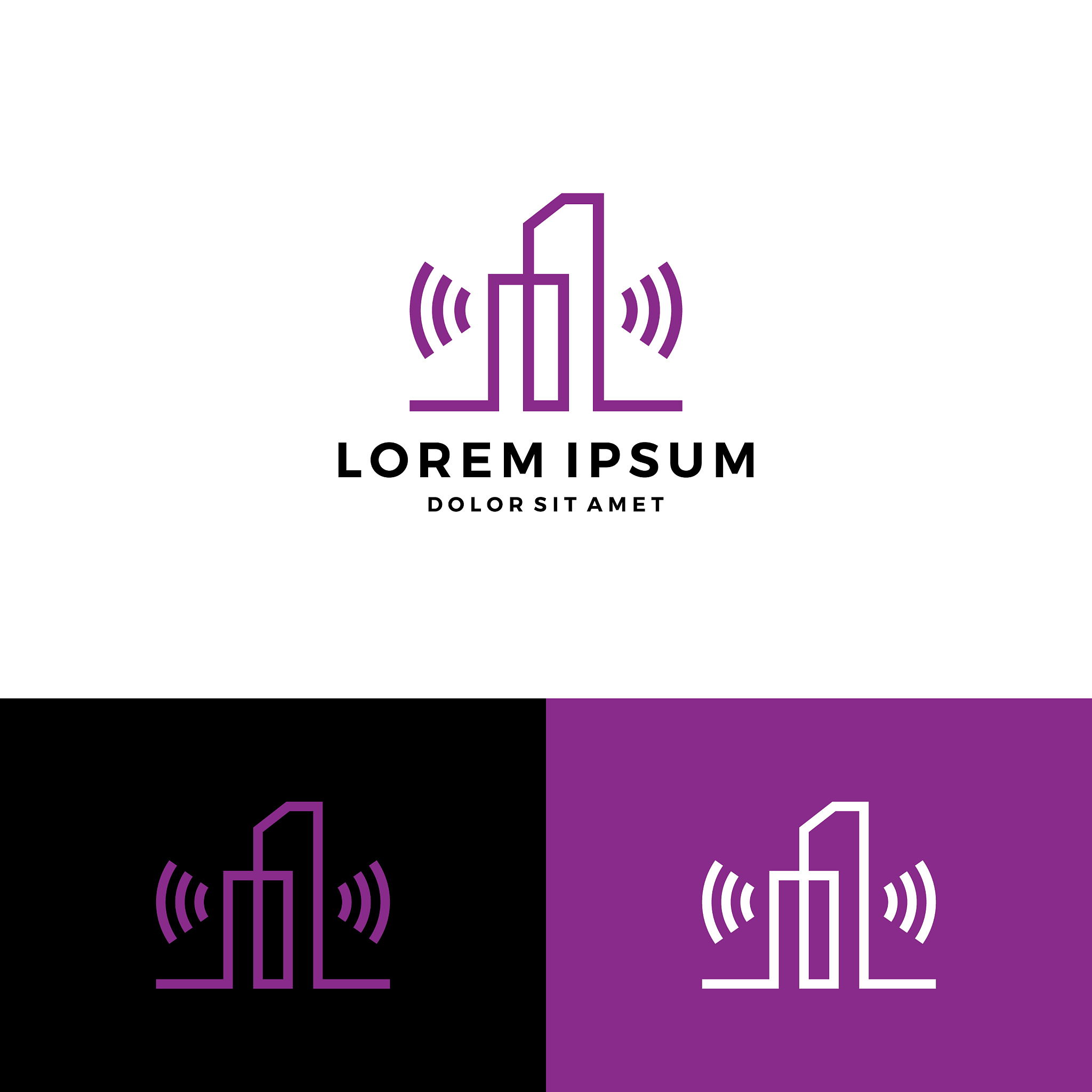 building signal wifi wireless logo line art