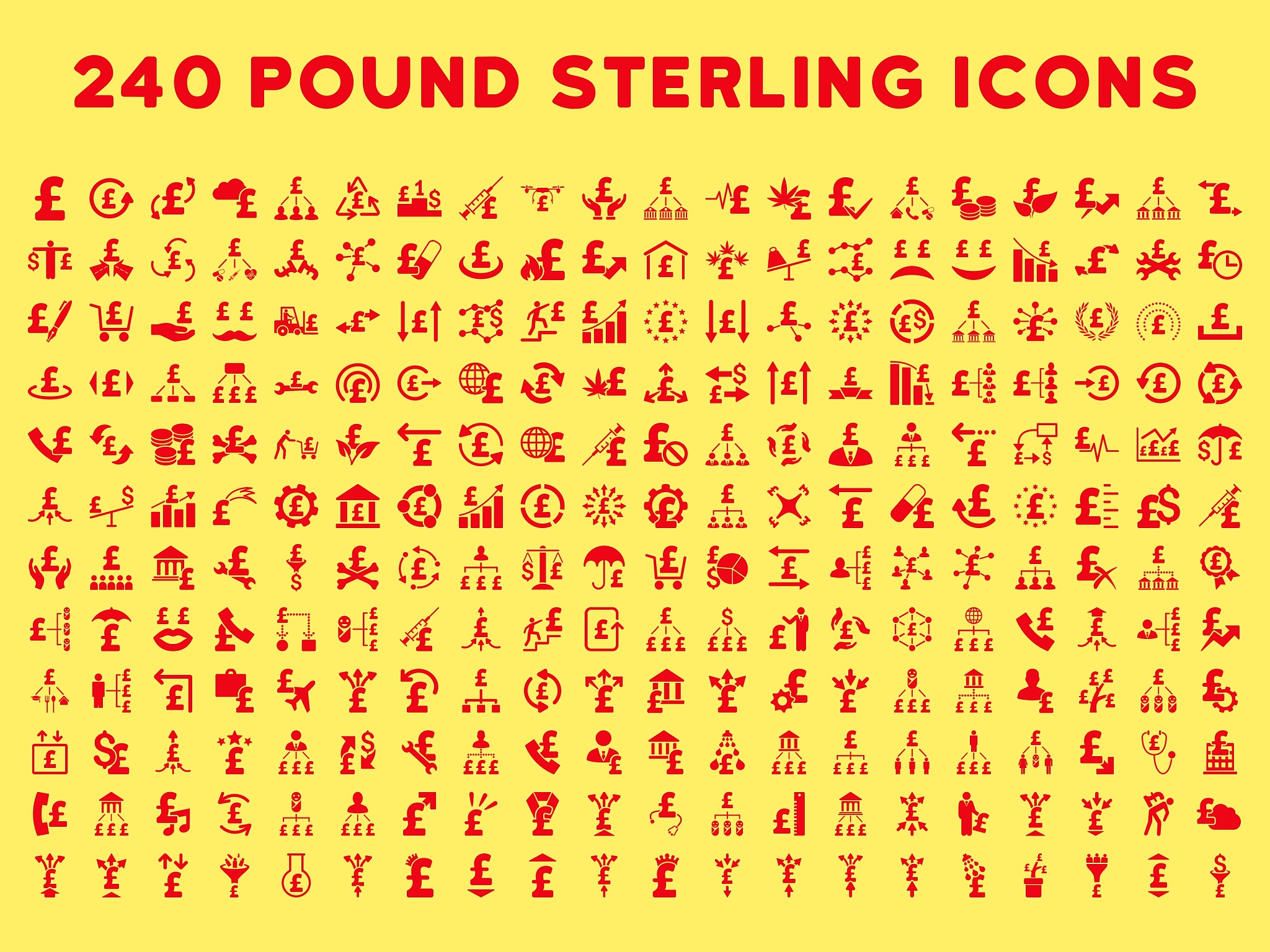 240 flat business icons