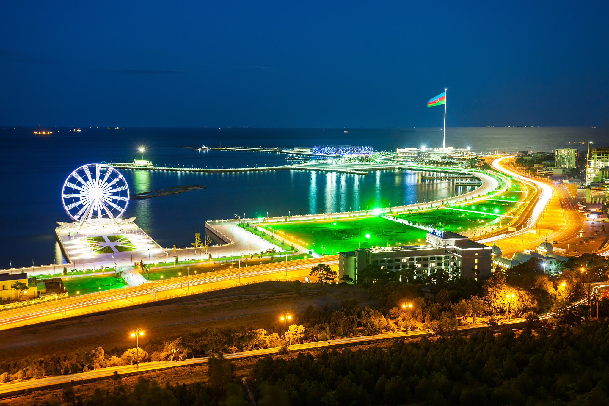 baku aerial panoramic view