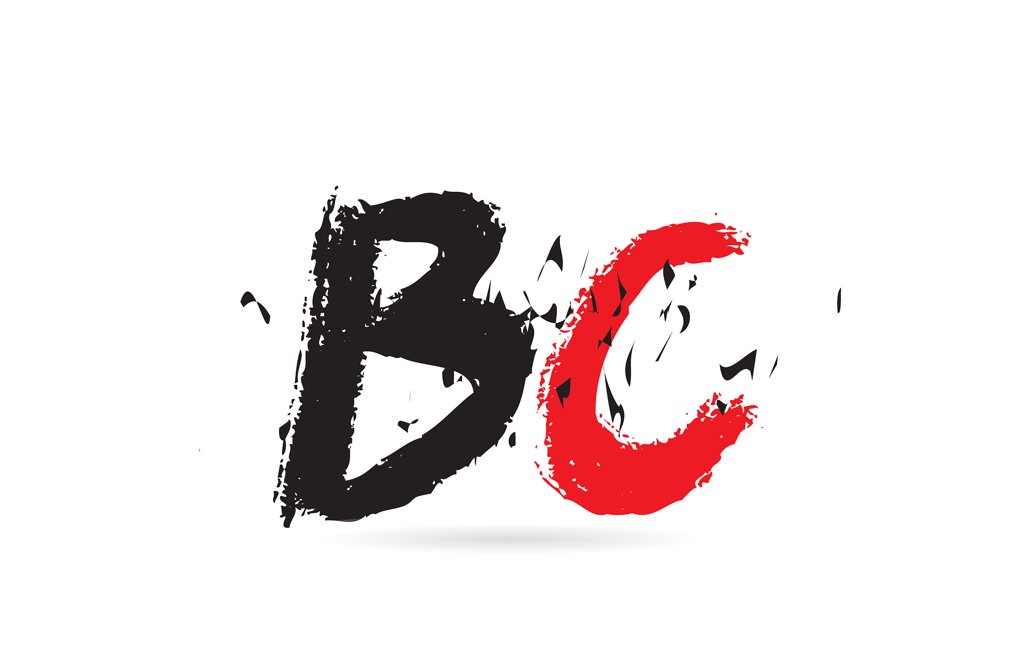 alphabet letter combination bc b c with grunge