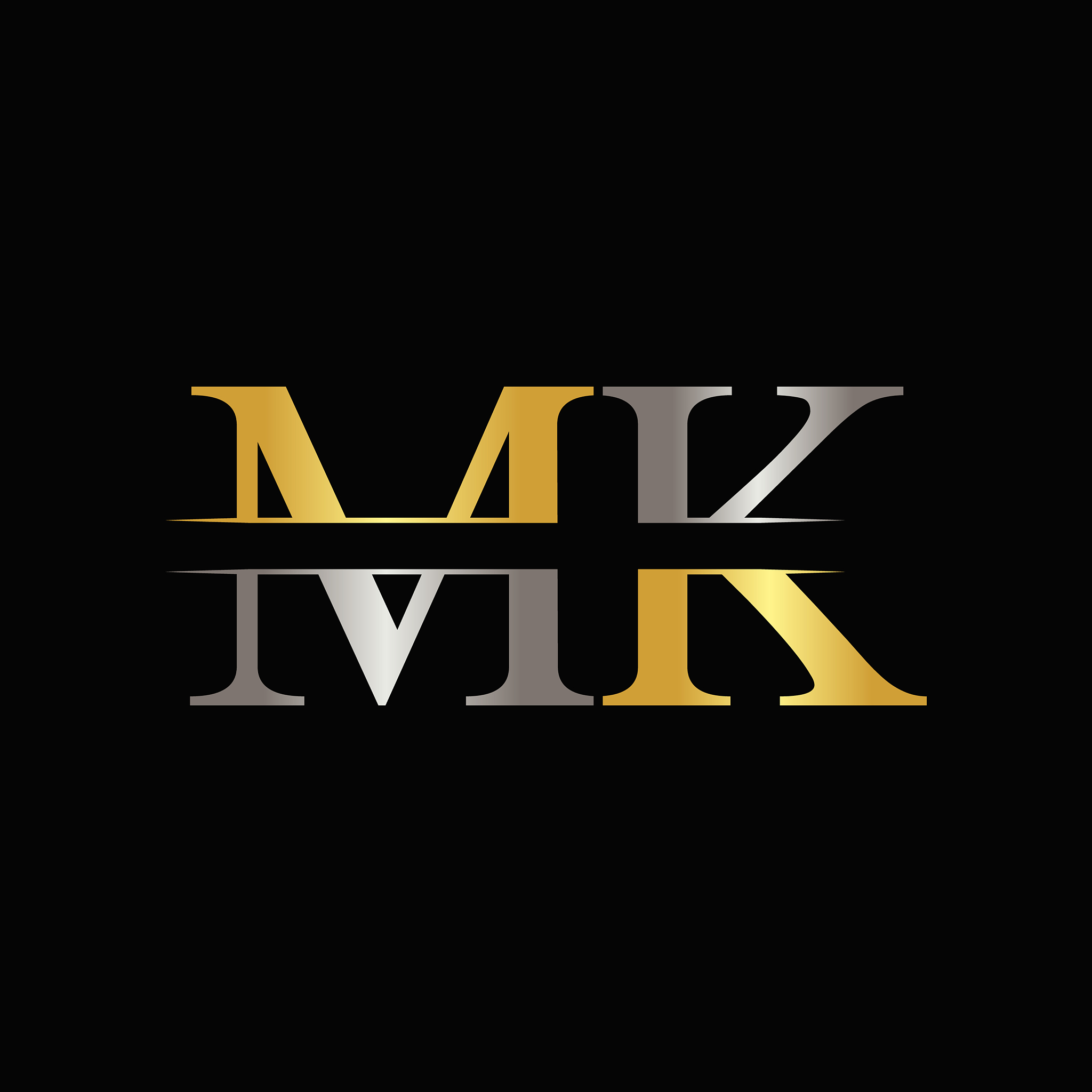 initial mk letter logo design template abstract