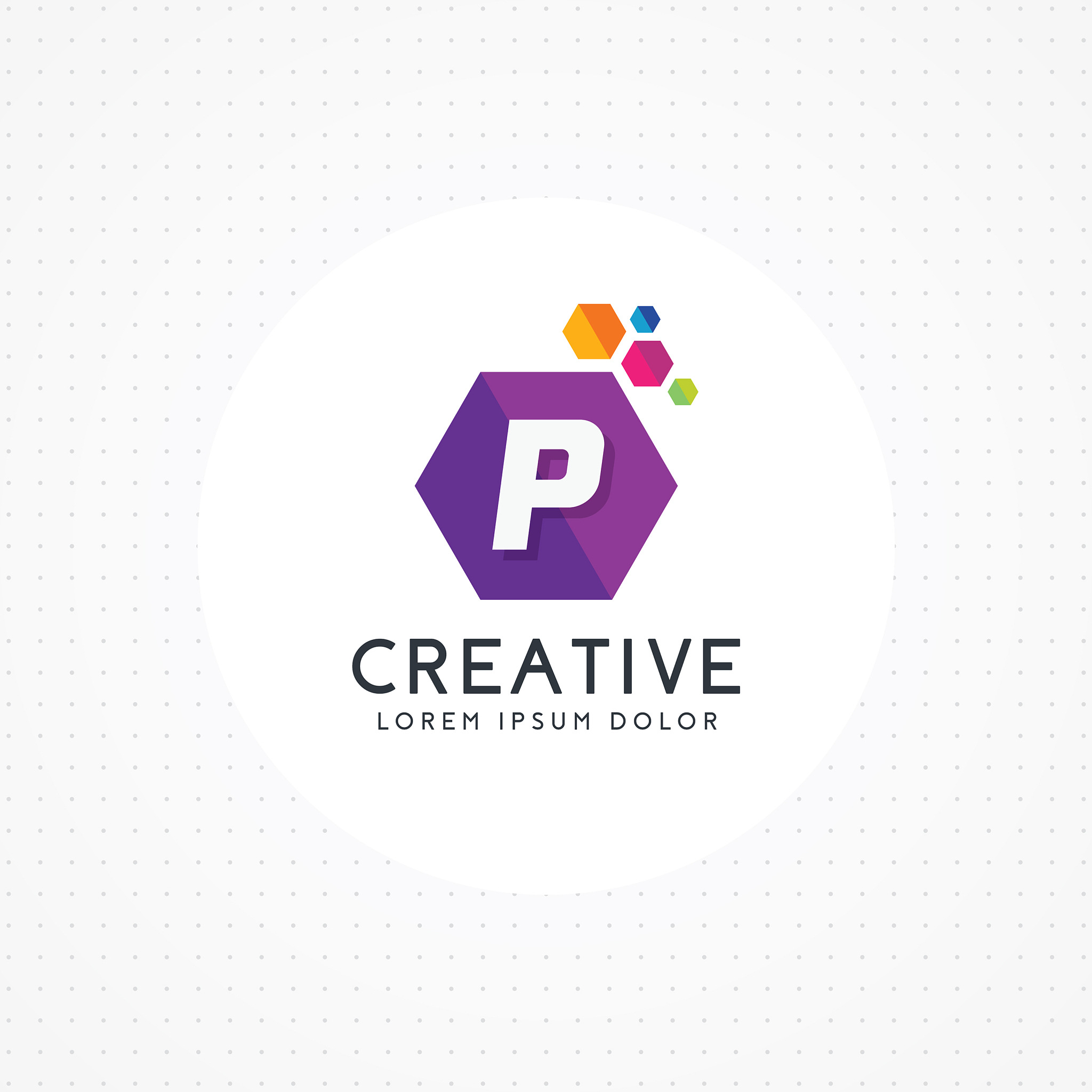 creative hexagonal letter p logo