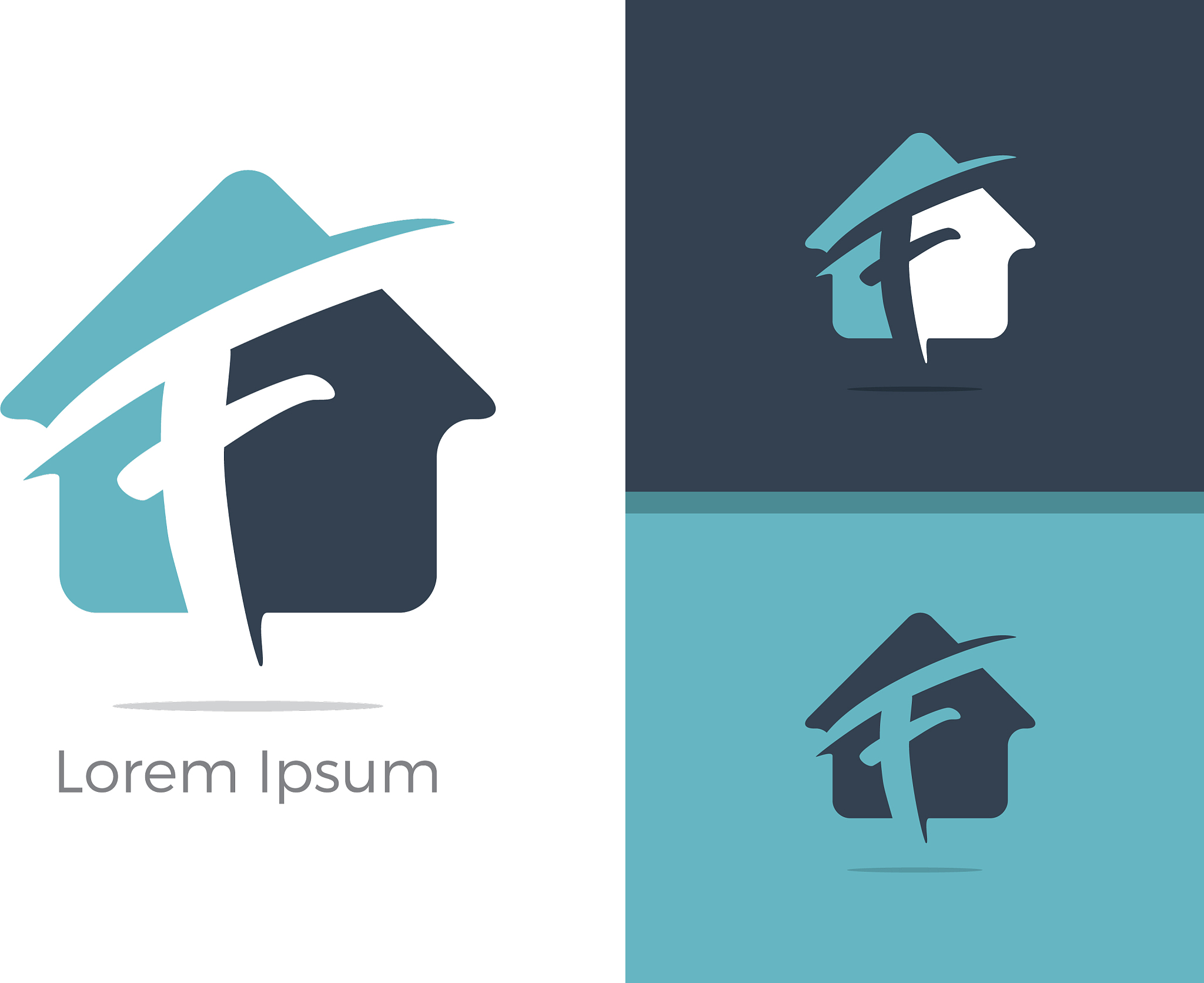 real estate agency letter f logo design