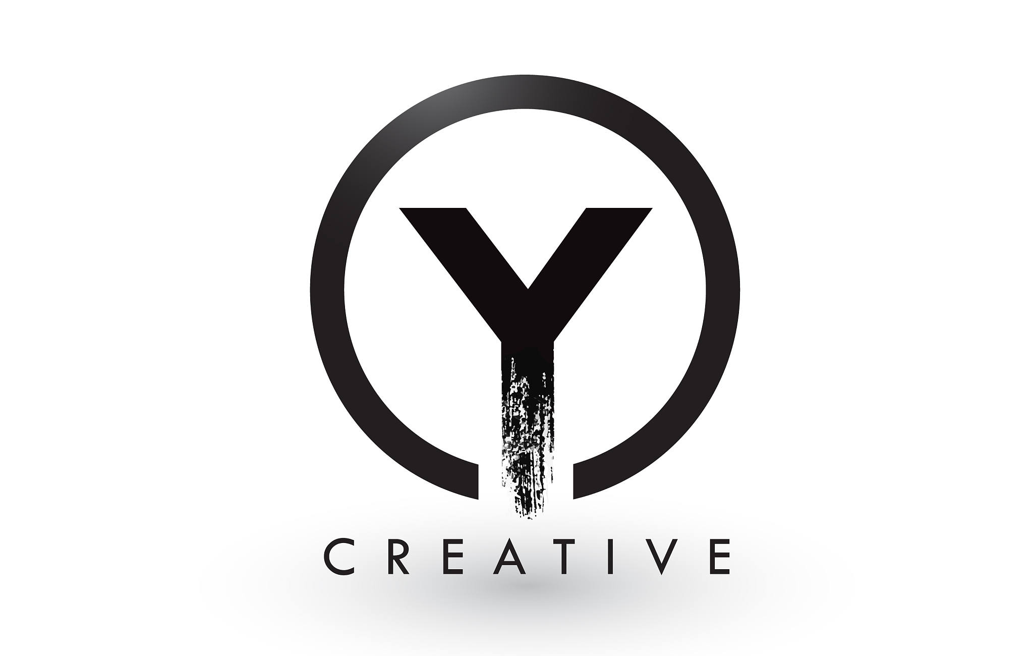 y brush letter logo design creative brushed