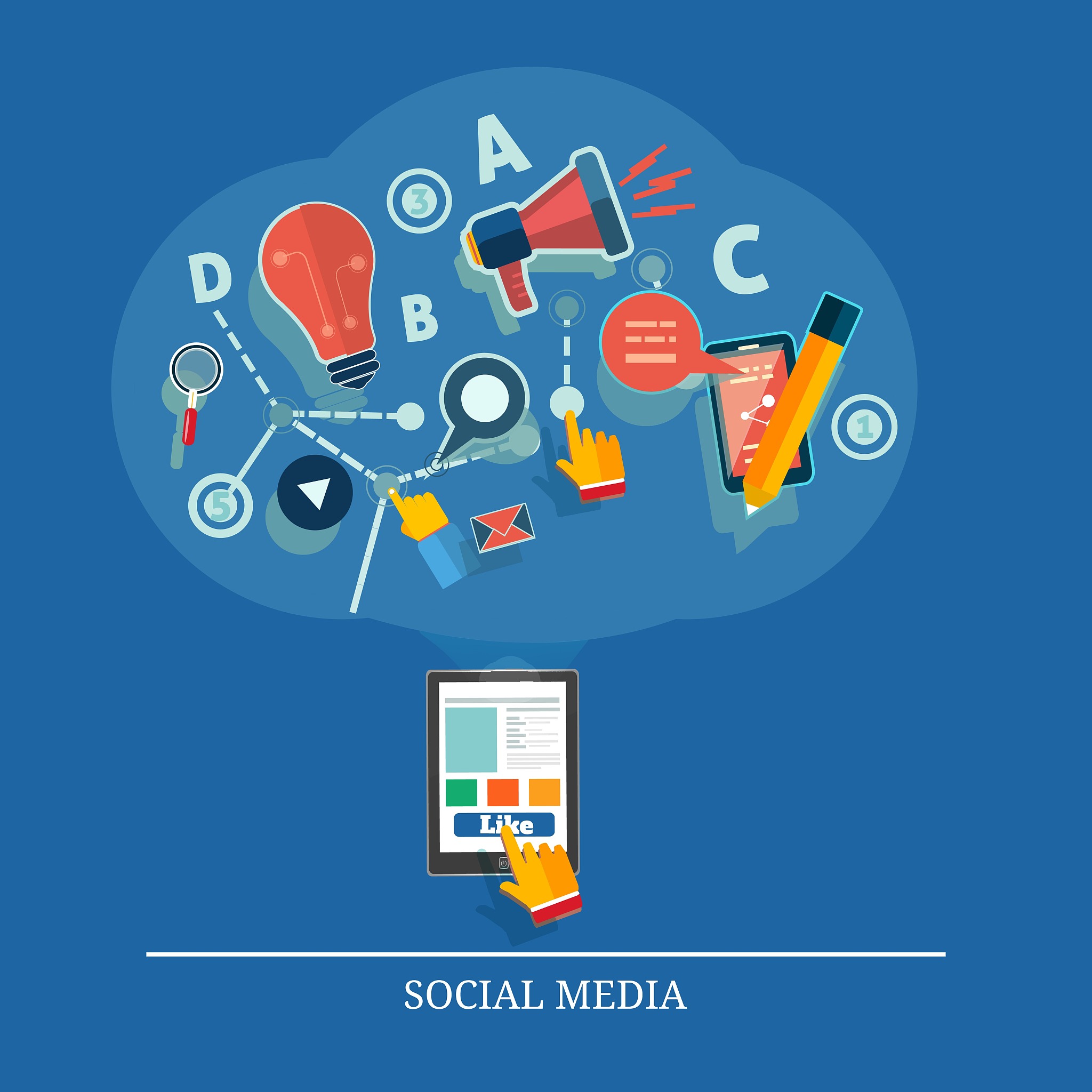 cloud of application icons. social media